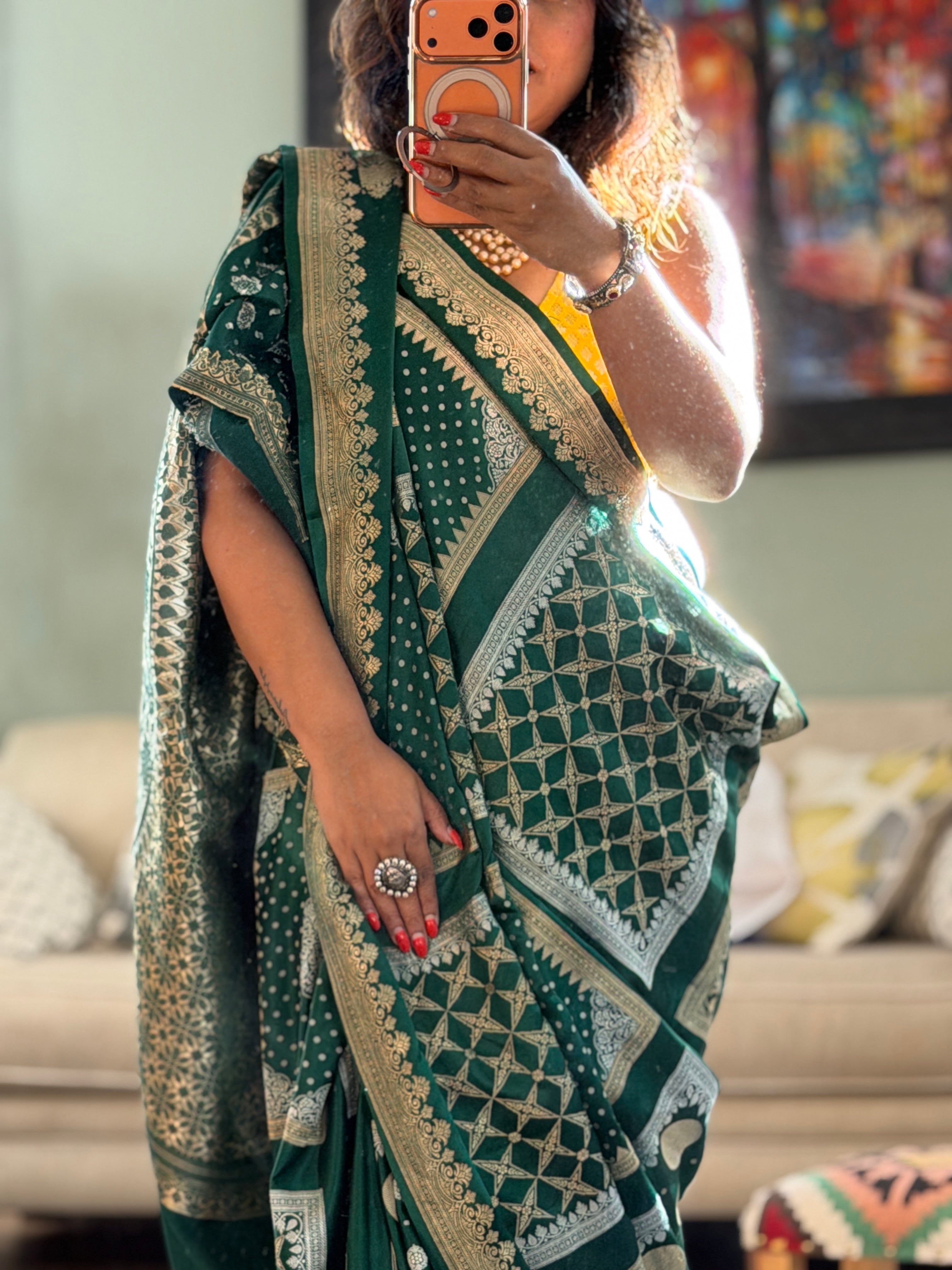 Banarasi Mashru Pure Silk Saree