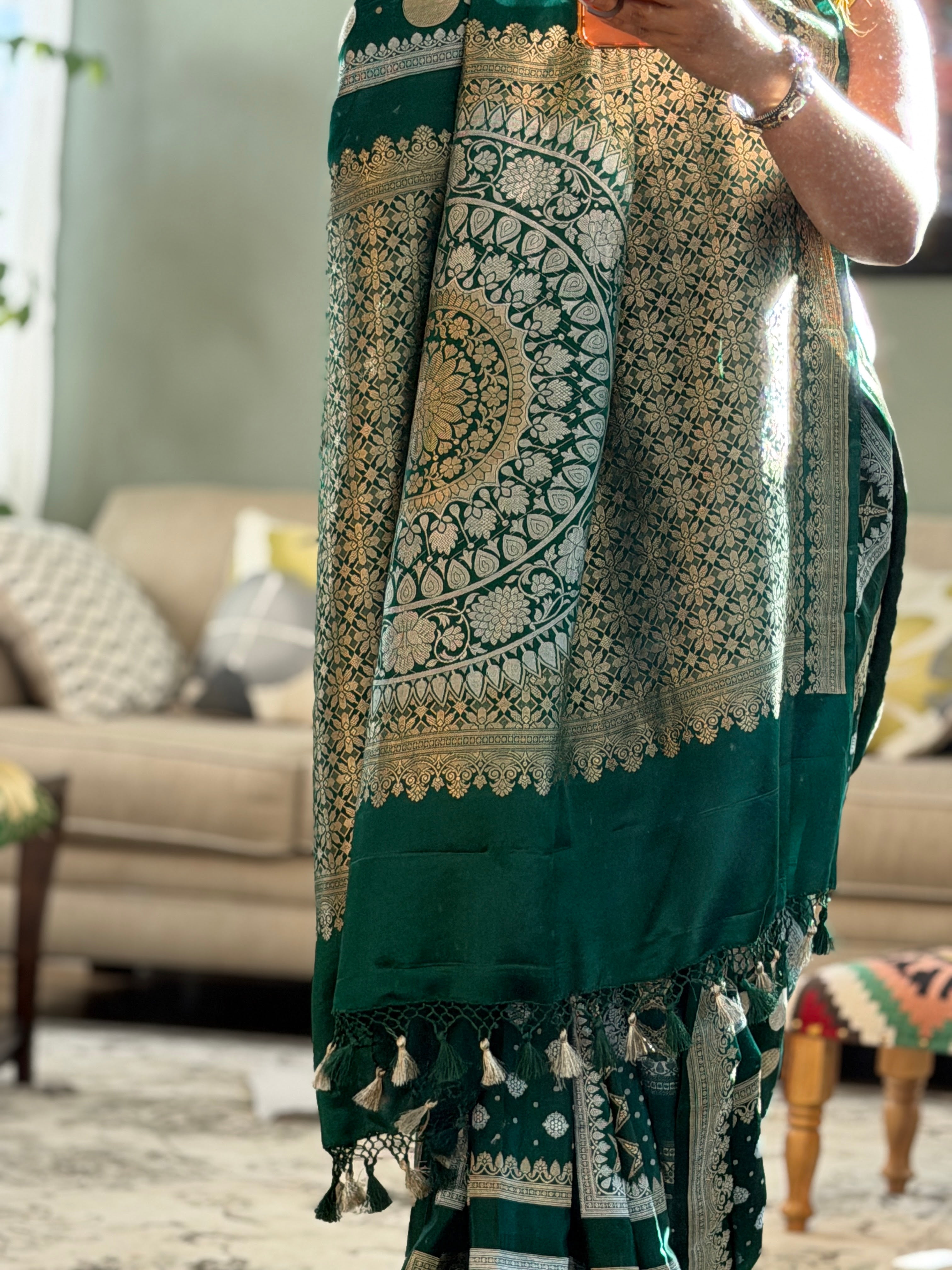 Banarasi Mashru Pure Silk Saree