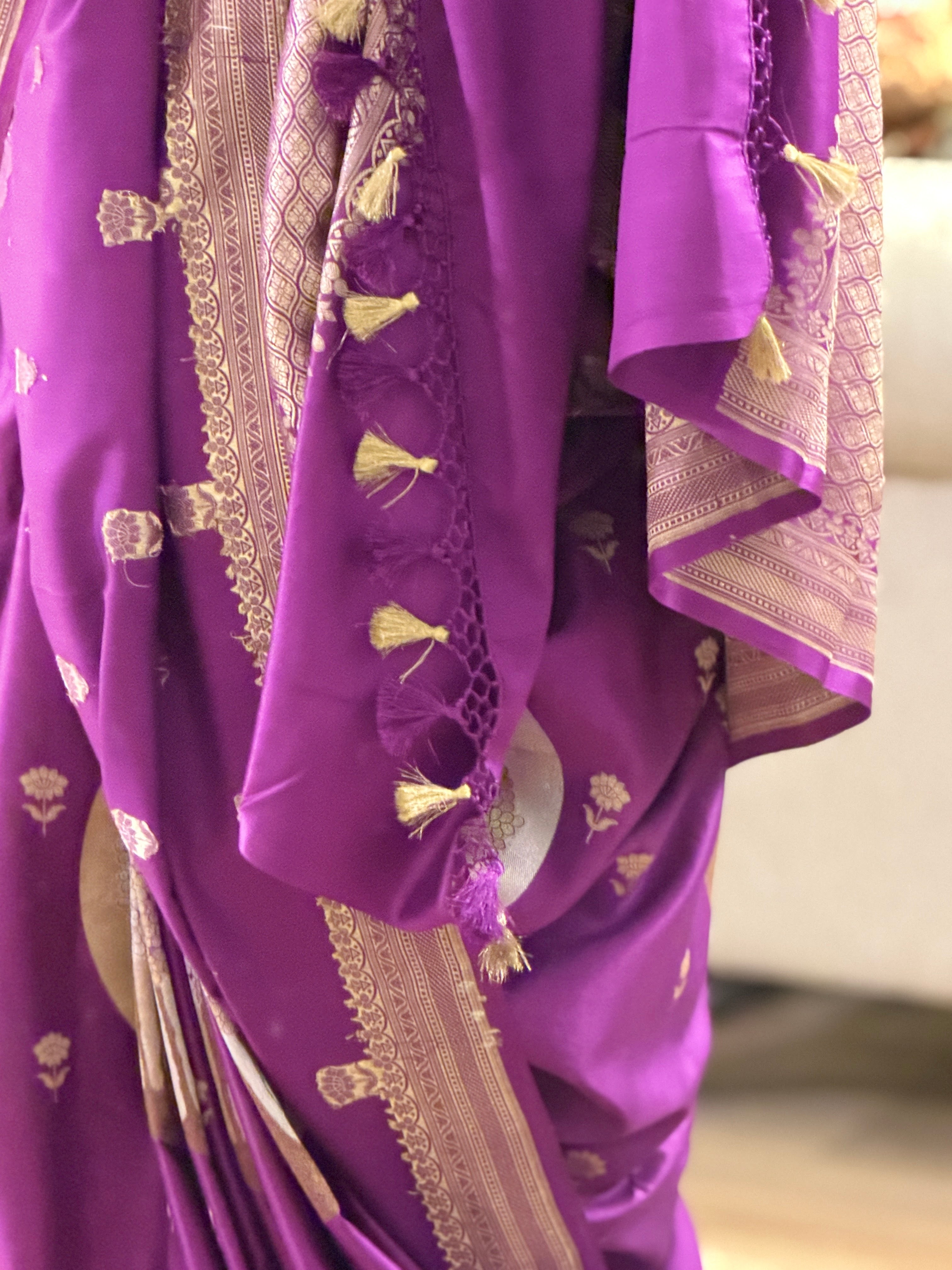 Banarasi Mashru Pure Silk Sona Roopa Saree