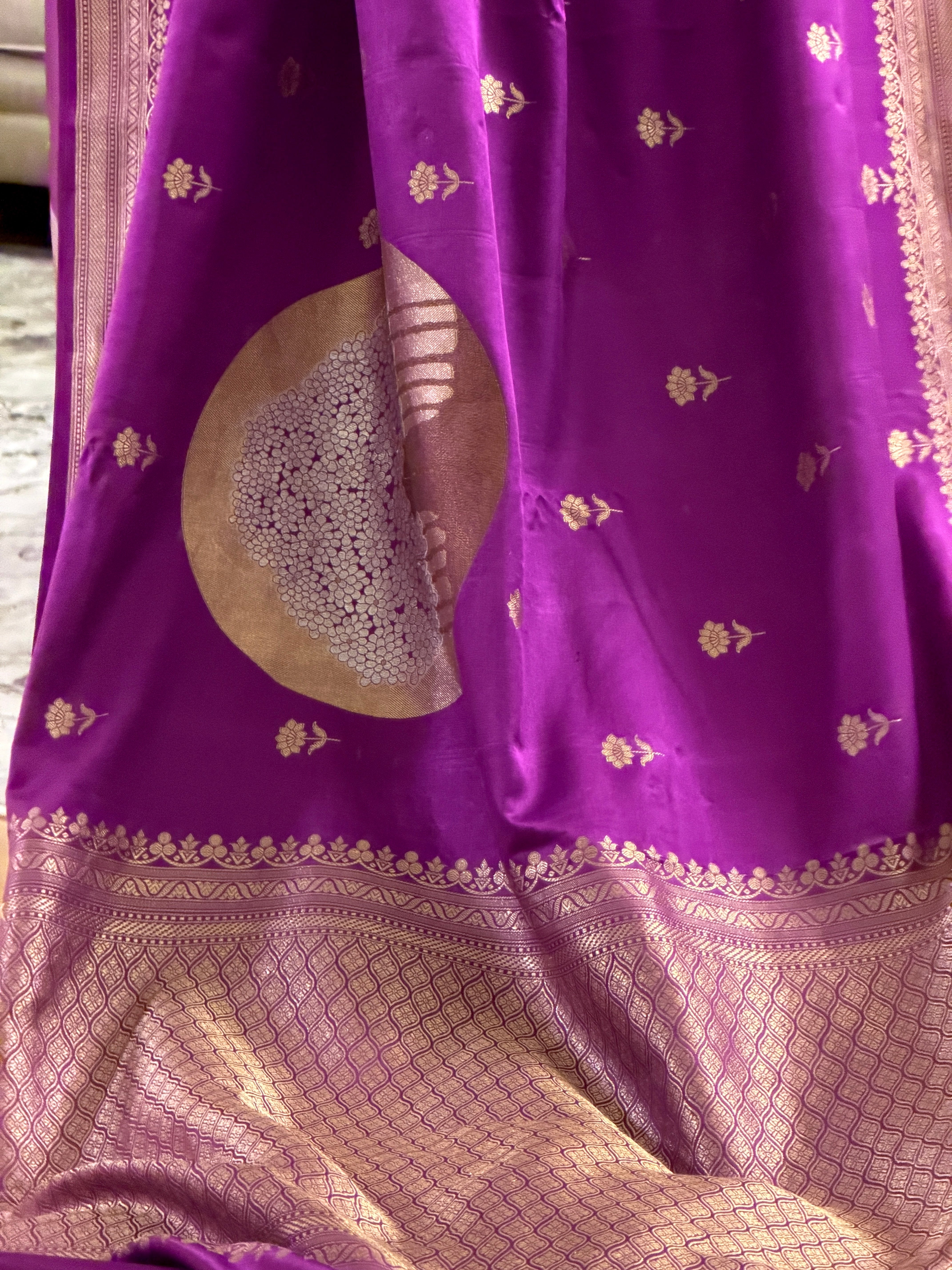 Banarasi Mashru Pure Silk Sona Roopa Saree