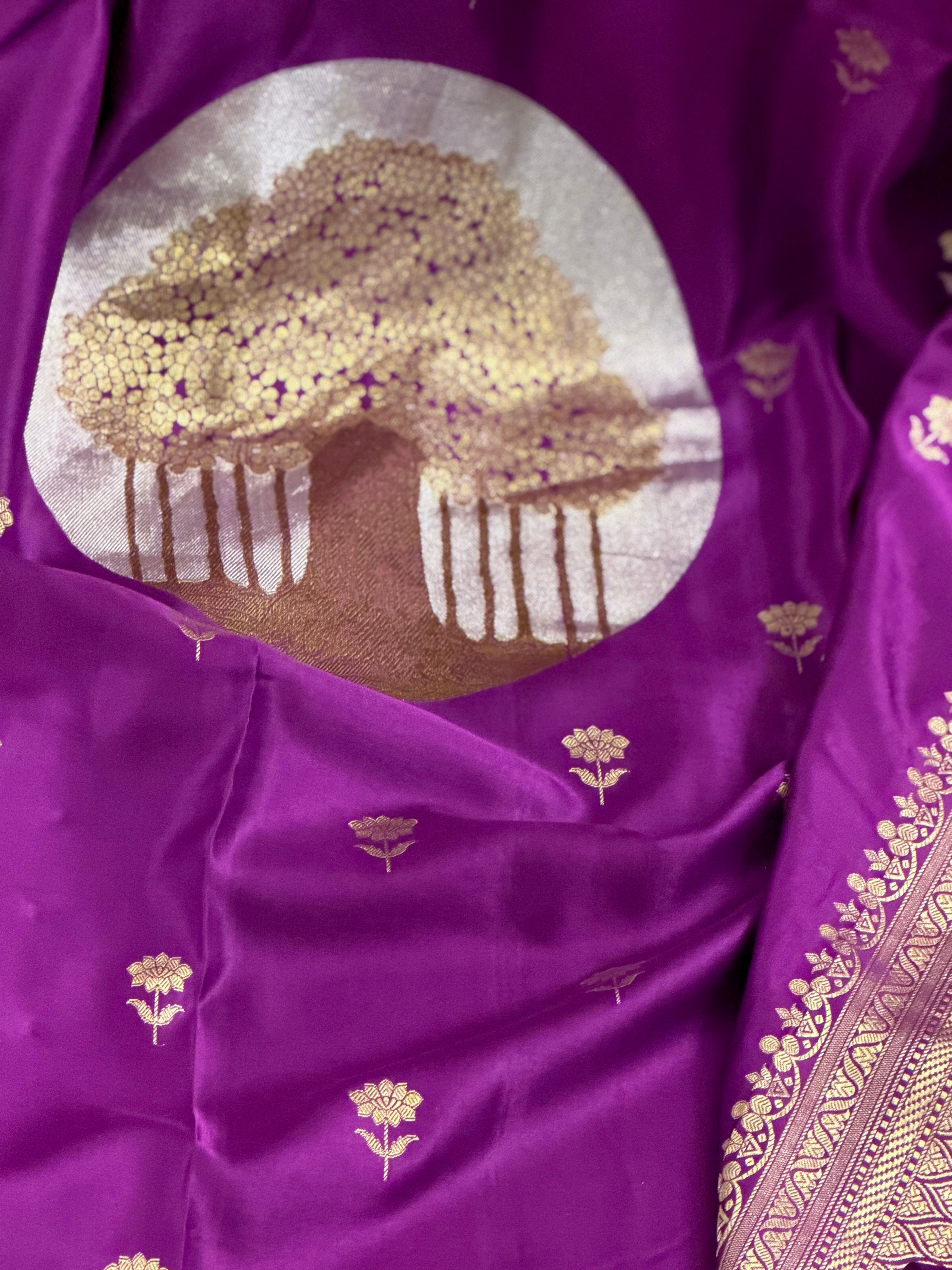 Banarasi Mashru Pure Silk Sona Roopa Saree