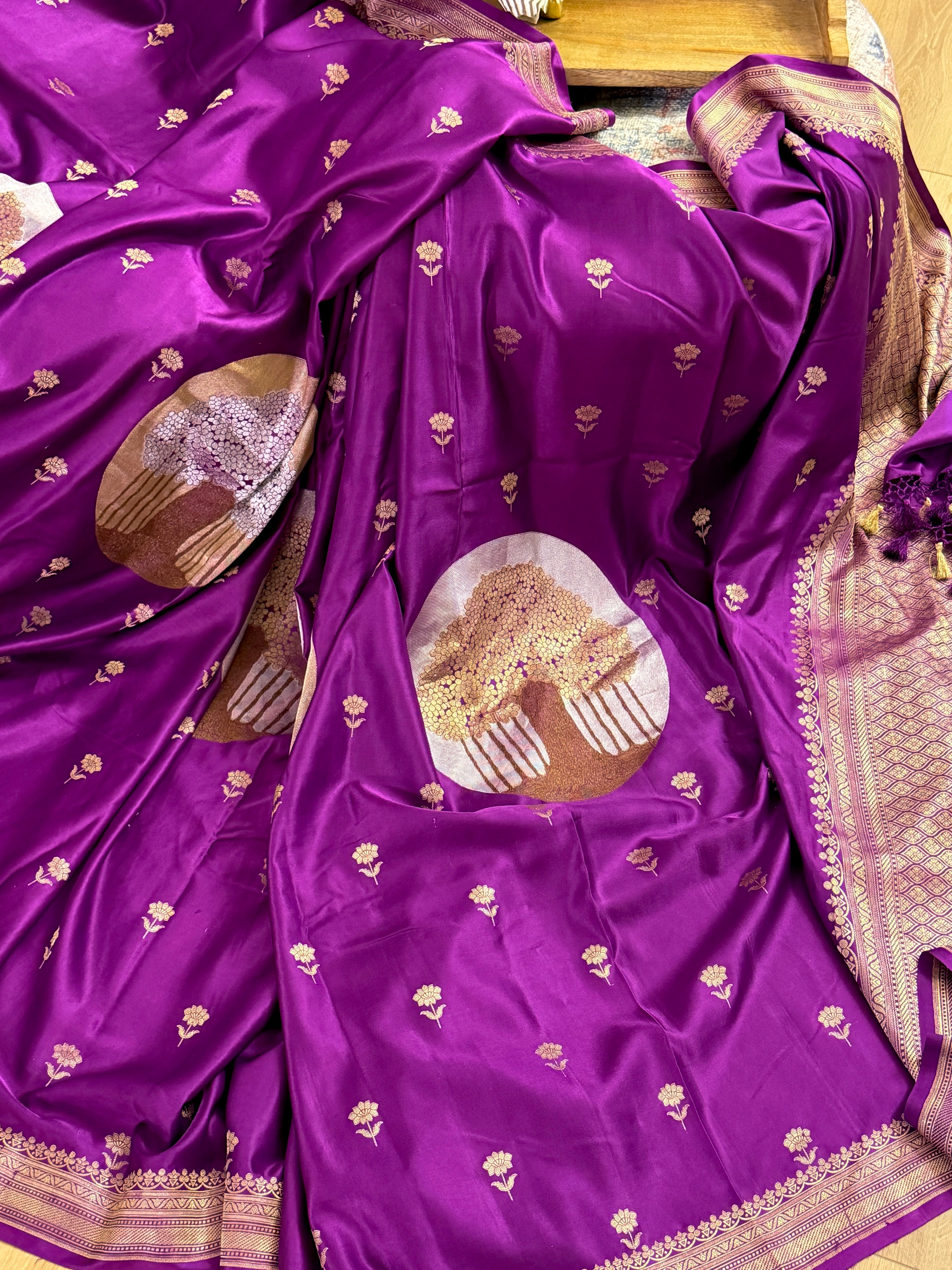 Banarasi Mashru Pure Silk Sona Roopa Saree