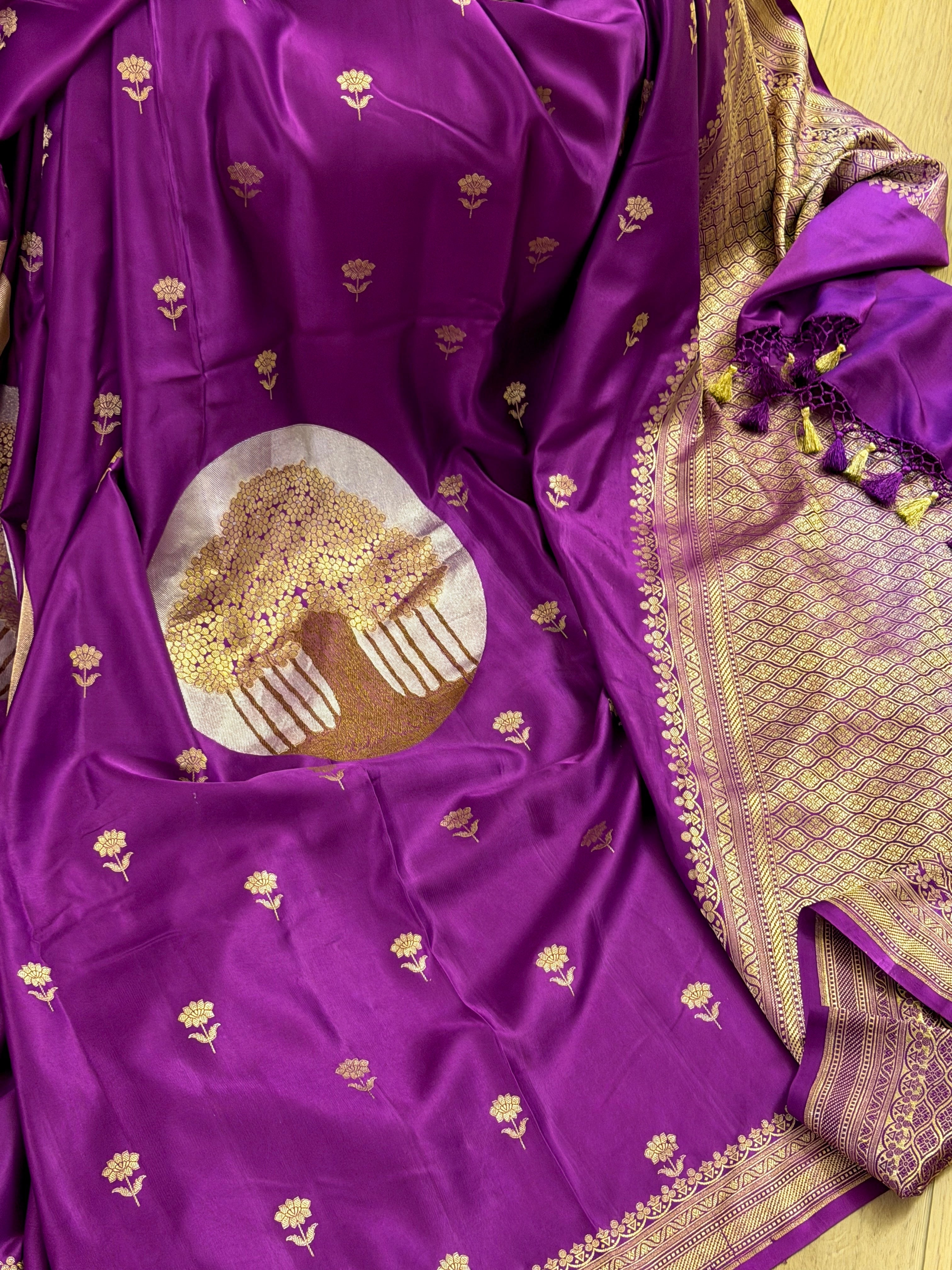 Banarasi Mashru Pure Silk Sona Roopa Saree