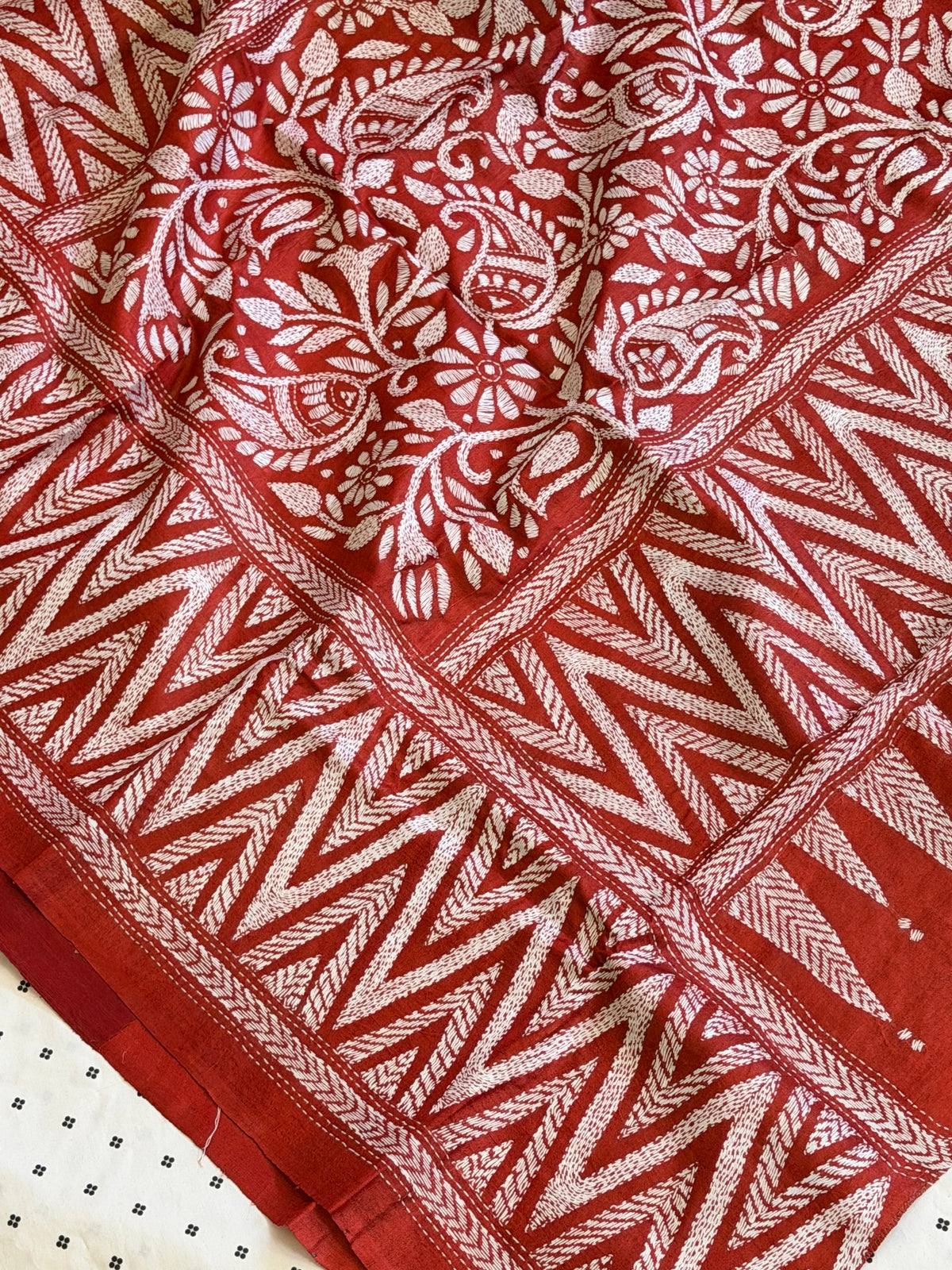 Kantha Stitch Saree