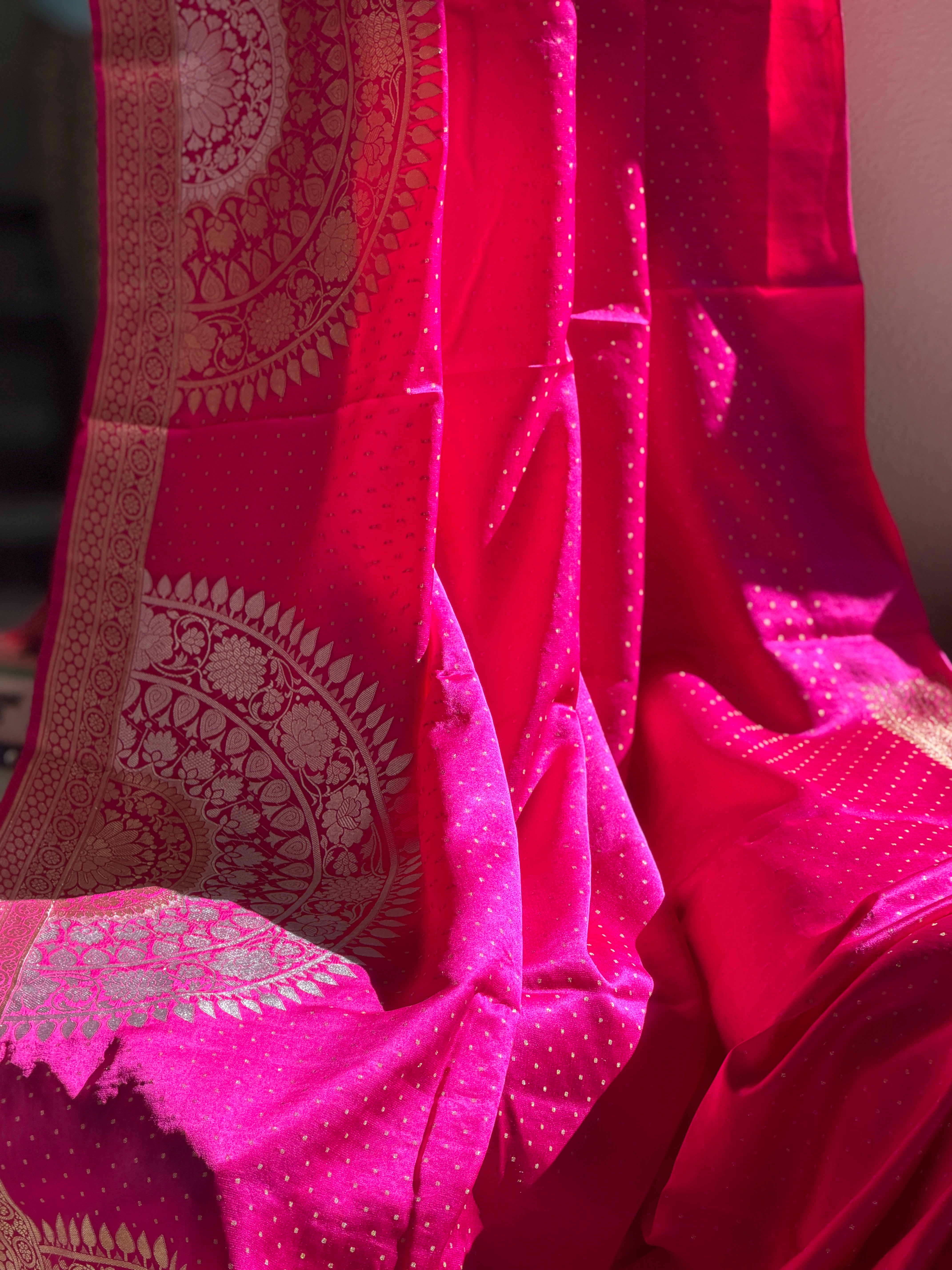 Banarasi Mashru Pure Silk Sona Roopa Saree