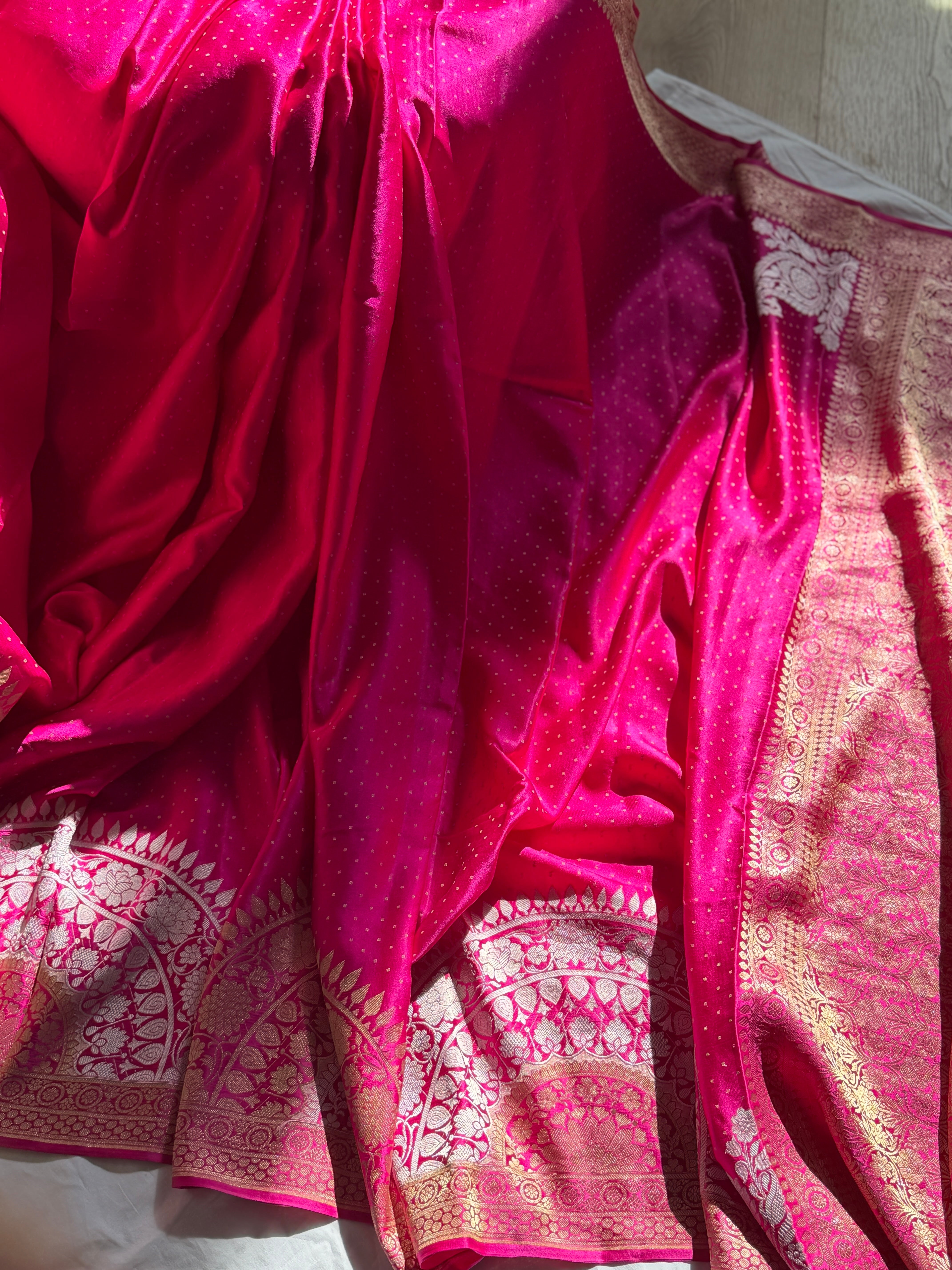 Banarasi Mashru Pure Silk Sona Roopa Saree