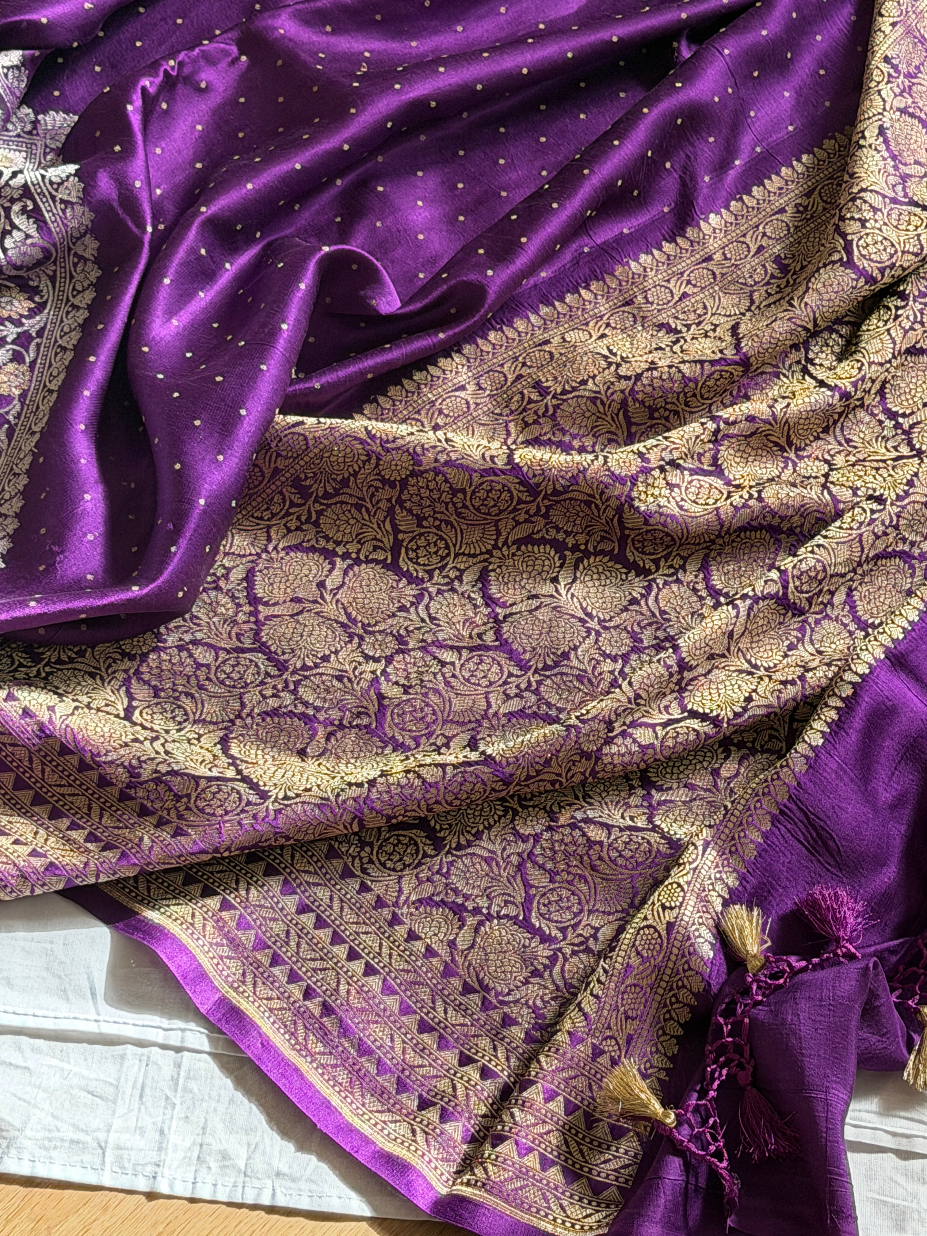 Banarasi Mashru Pure Silk Sona Roopa Saree