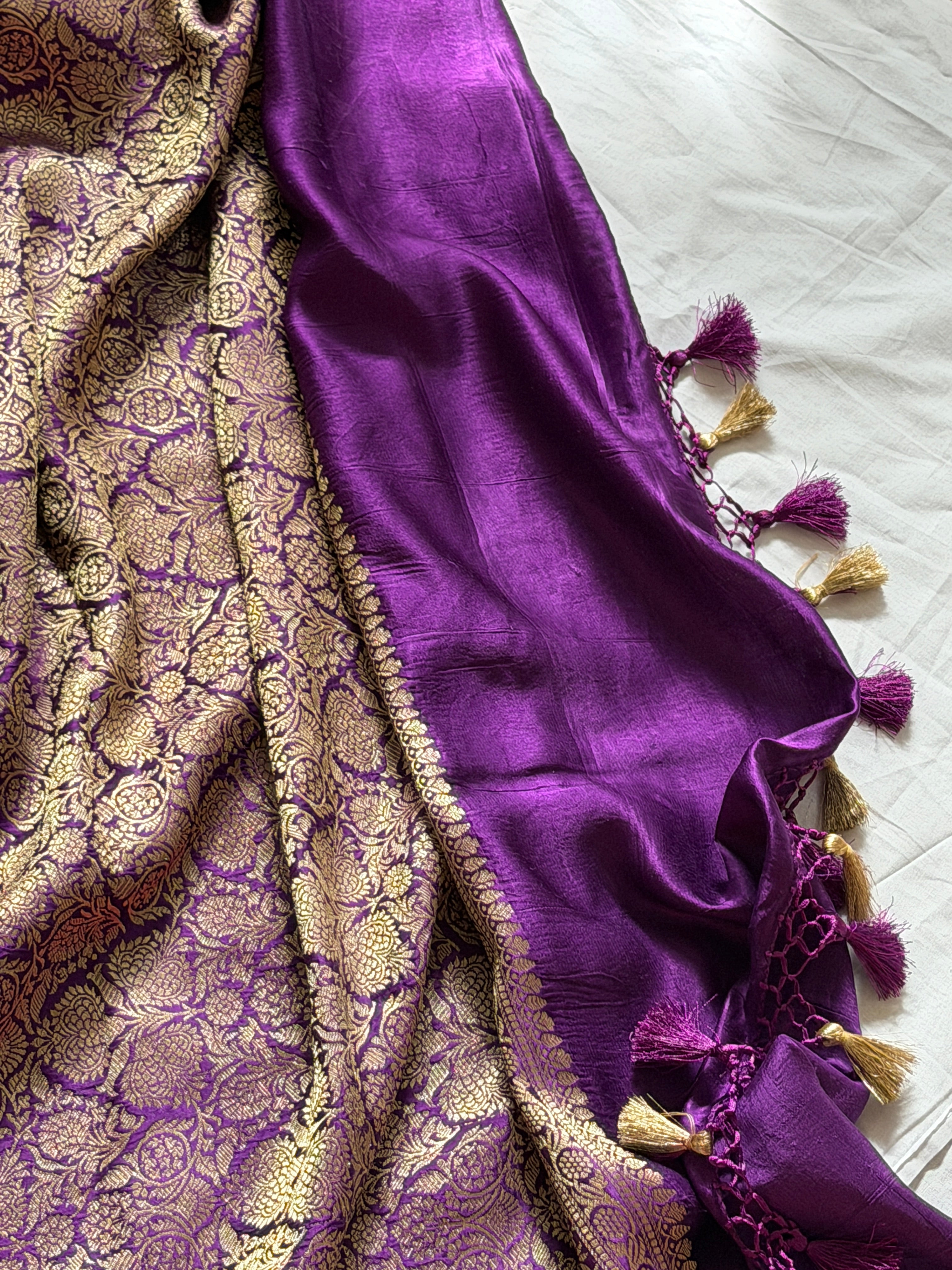 Banarasi Mashru Pure Silk Sona Roopa Saree