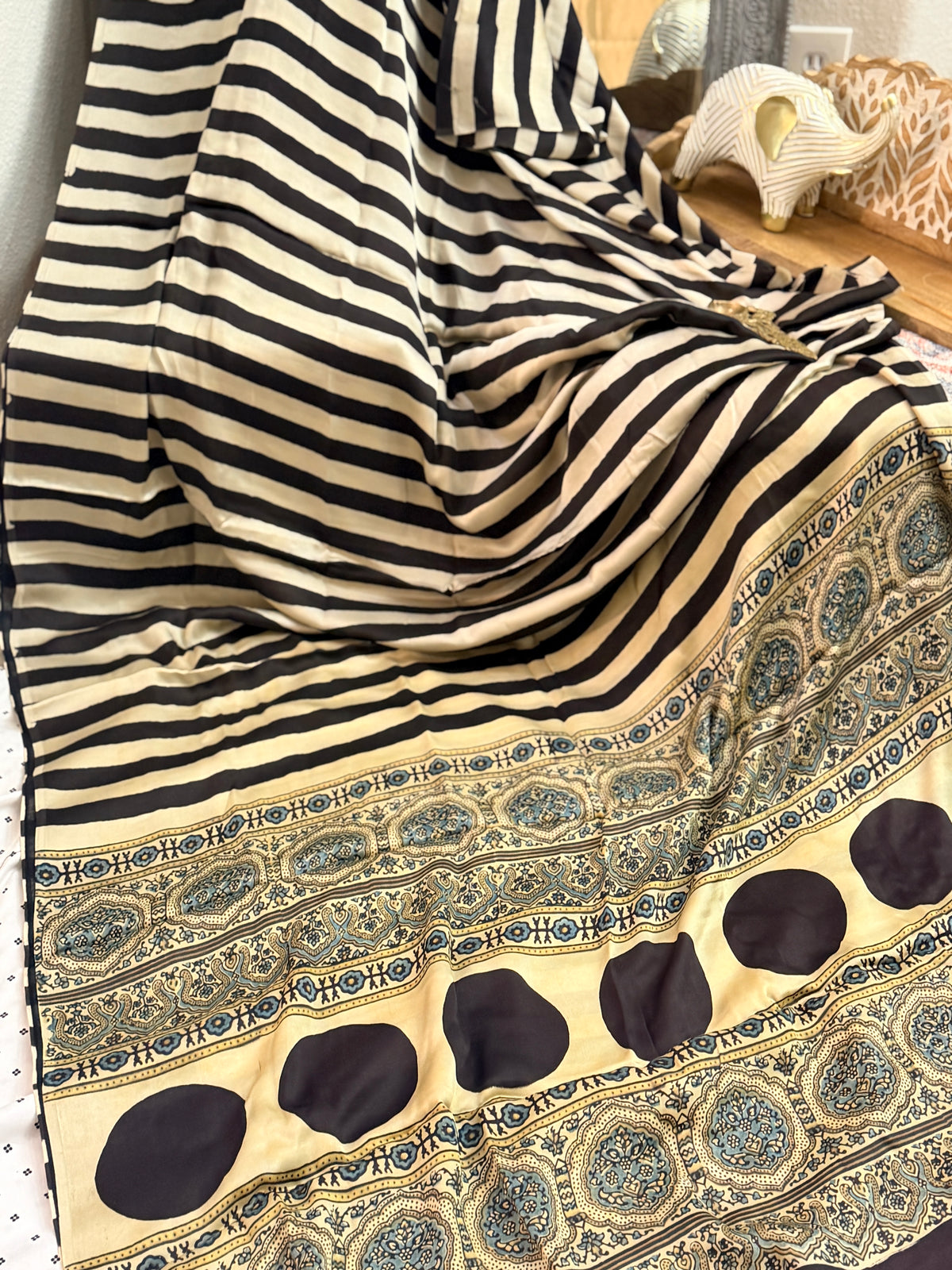 Ajrak Modal Silk Saree
