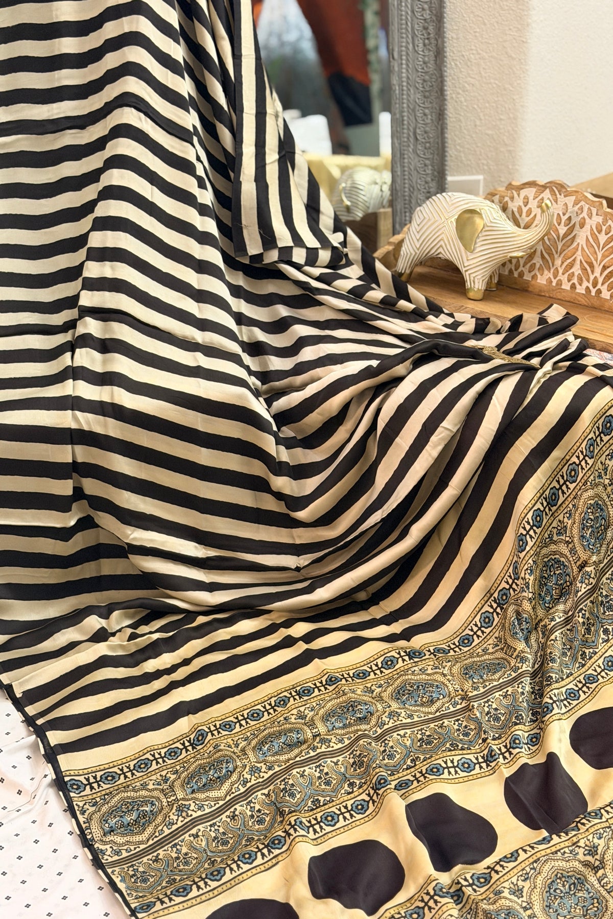 Ajrak Modal Silk Saree