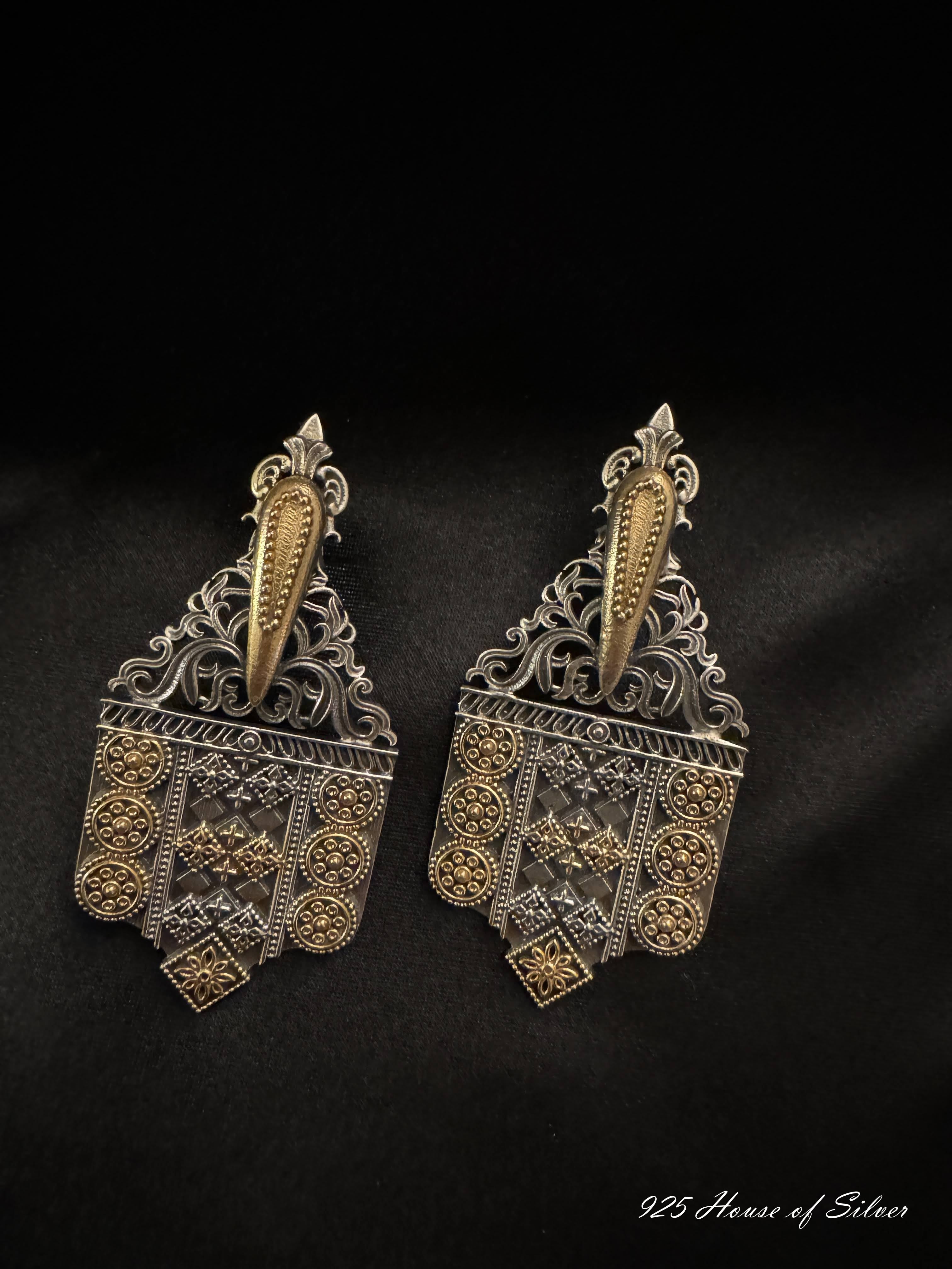 925 Silver Dual Tone Earring