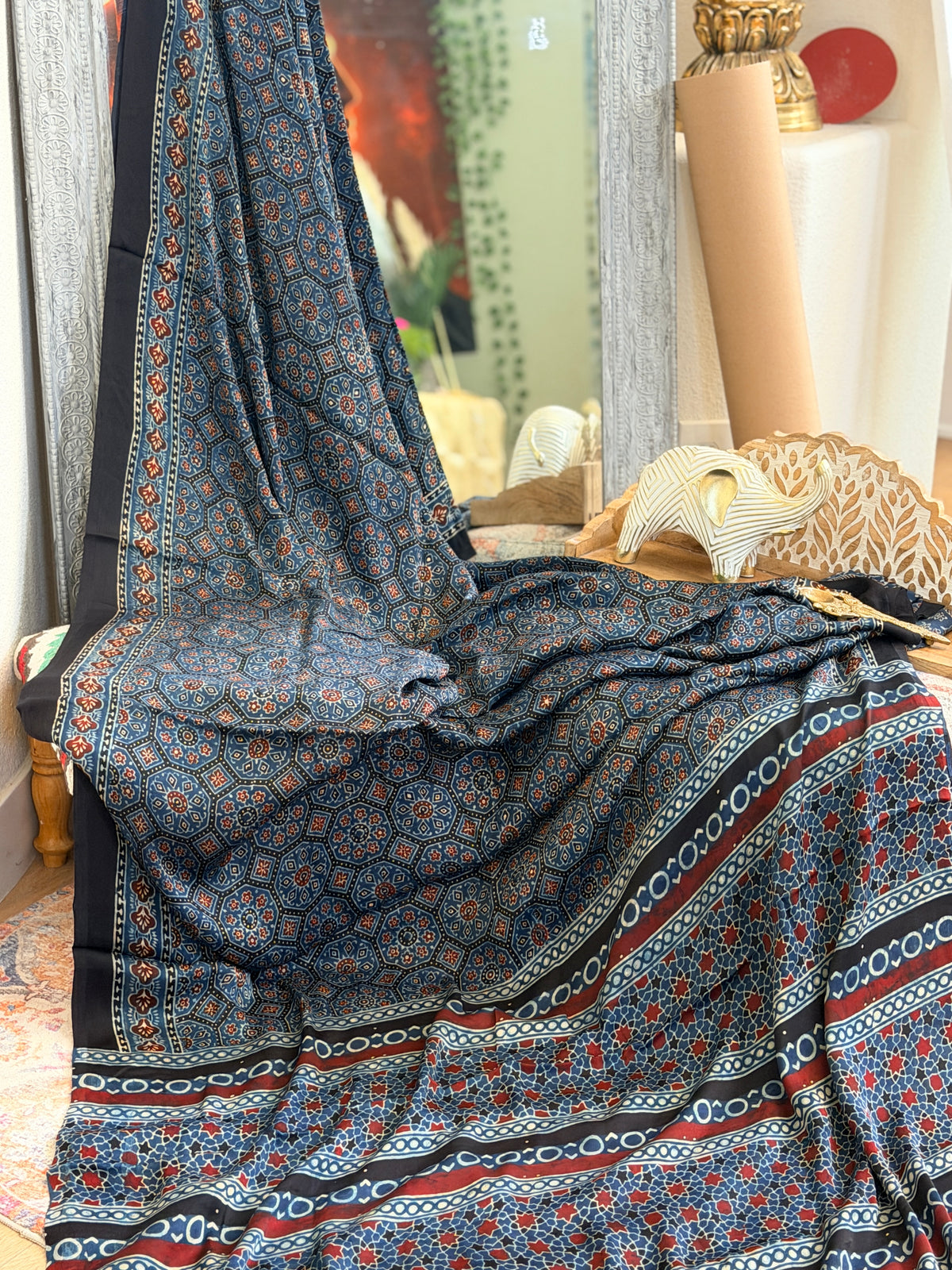 Modal Ajrak Saree