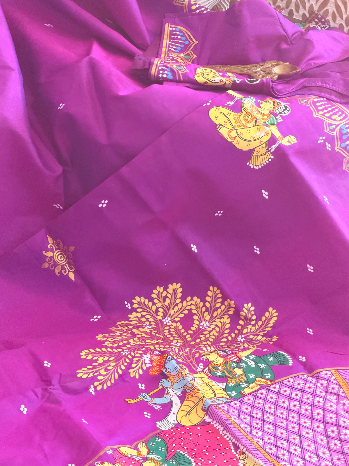 Kandarpa hasthi design on pure silk