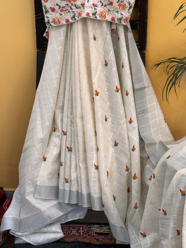 Tissue Silk with Embroidery