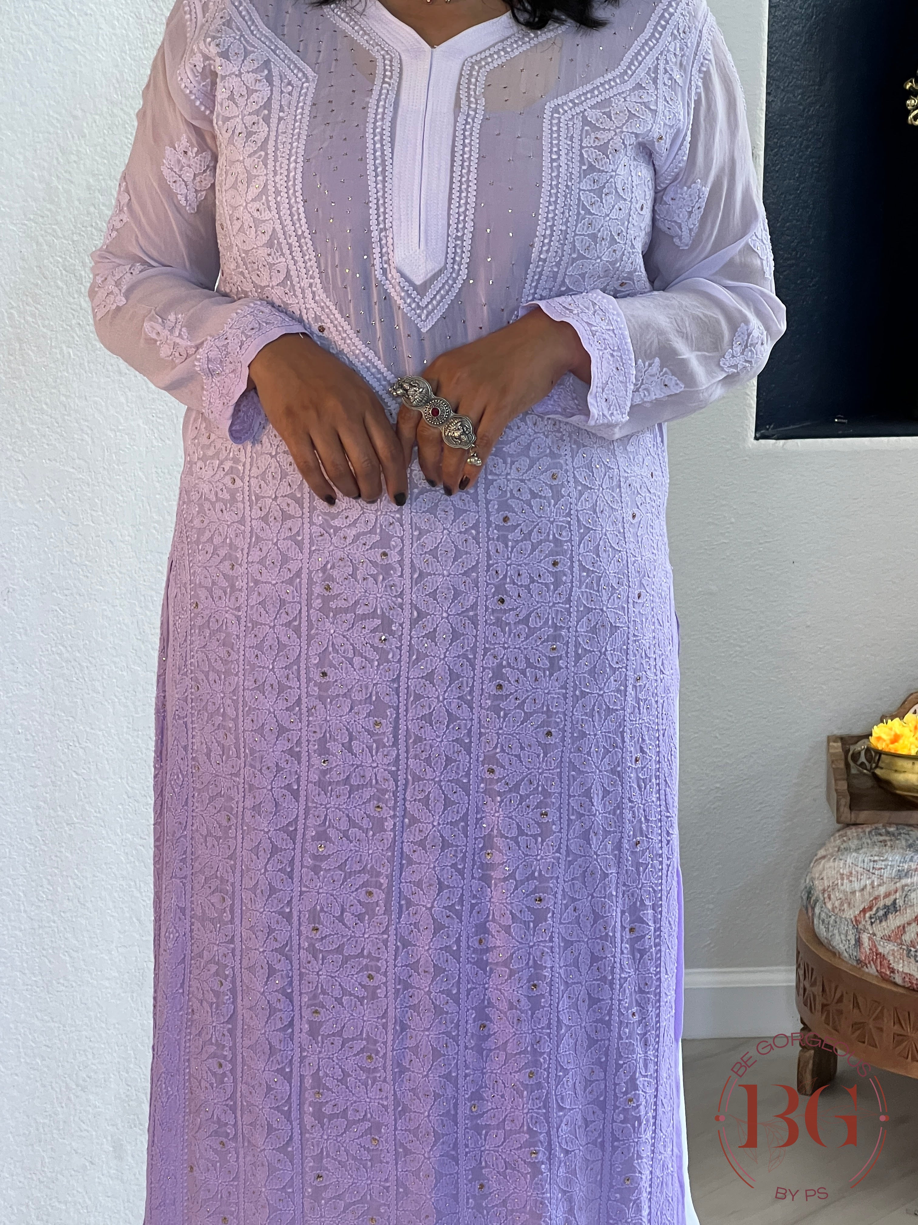 Pure Georgette full jaal mukesh(42) purple ch-chi-pur-pu371