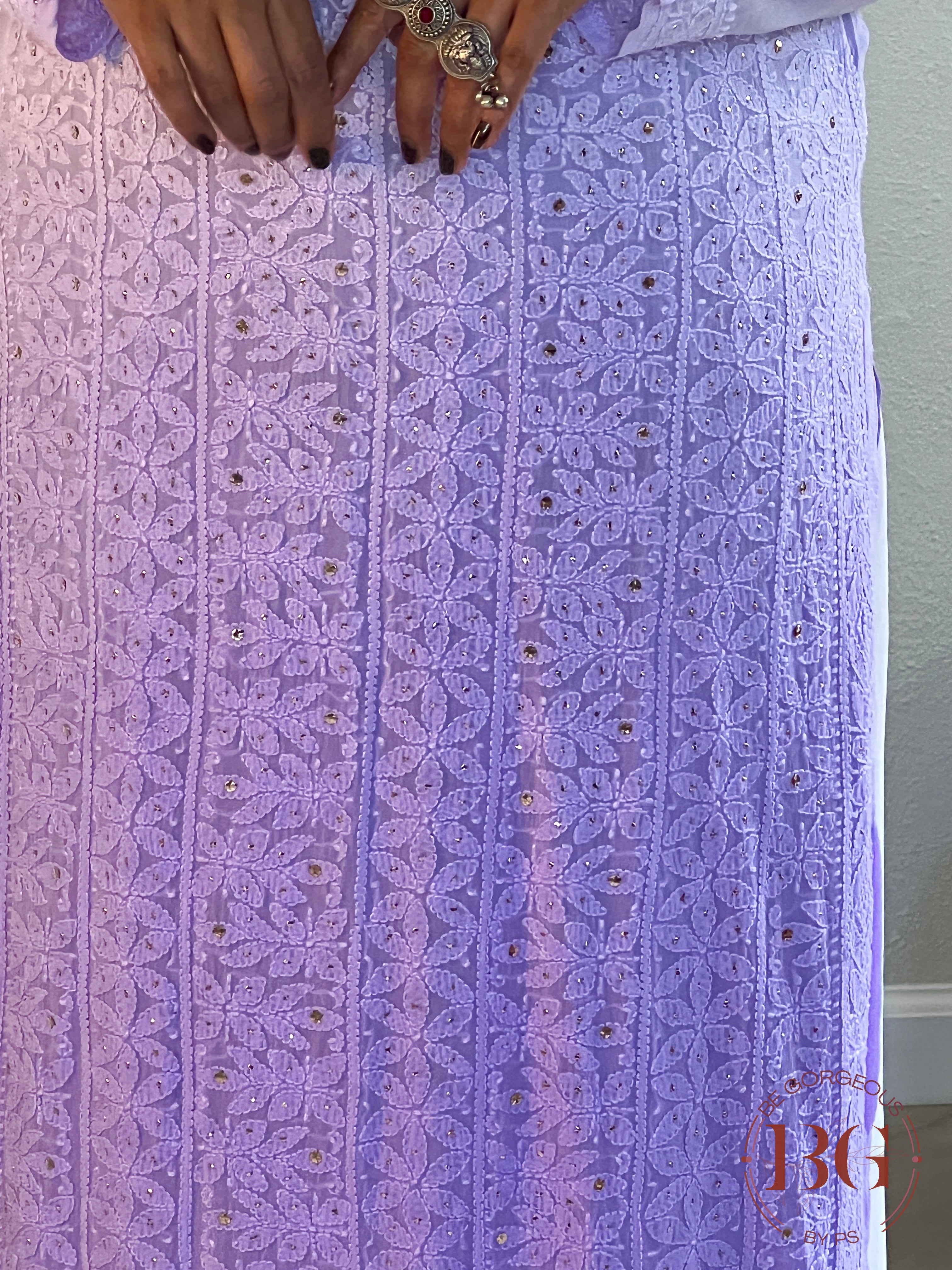 Pure Georgette full jaal mukesh(42) purple ch-chi-pur-pu371