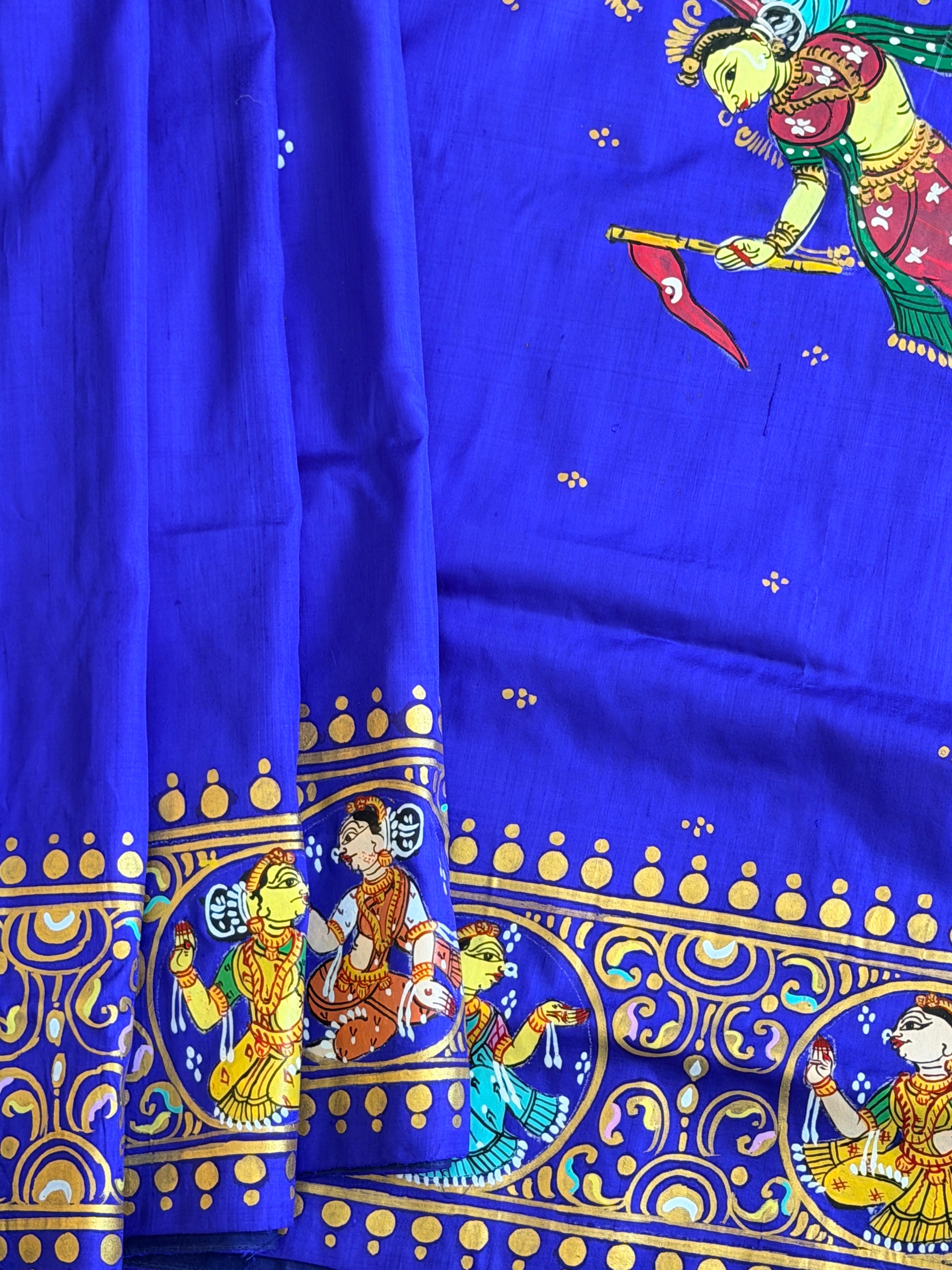 Pattachitra Kandarpa ratha theme saree on pure silk