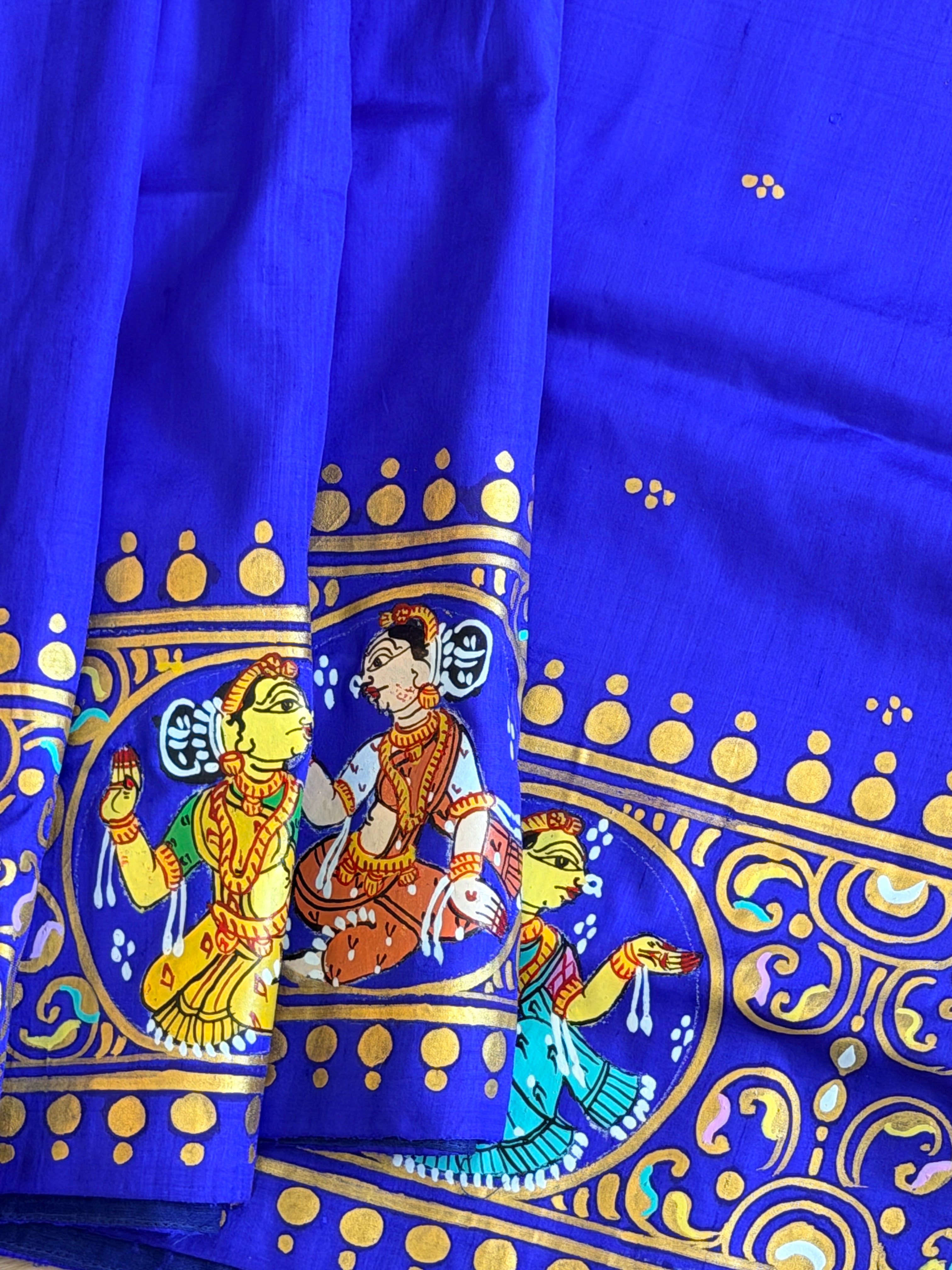 Pattachitra Kandarpa ratha theme saree on pure silk