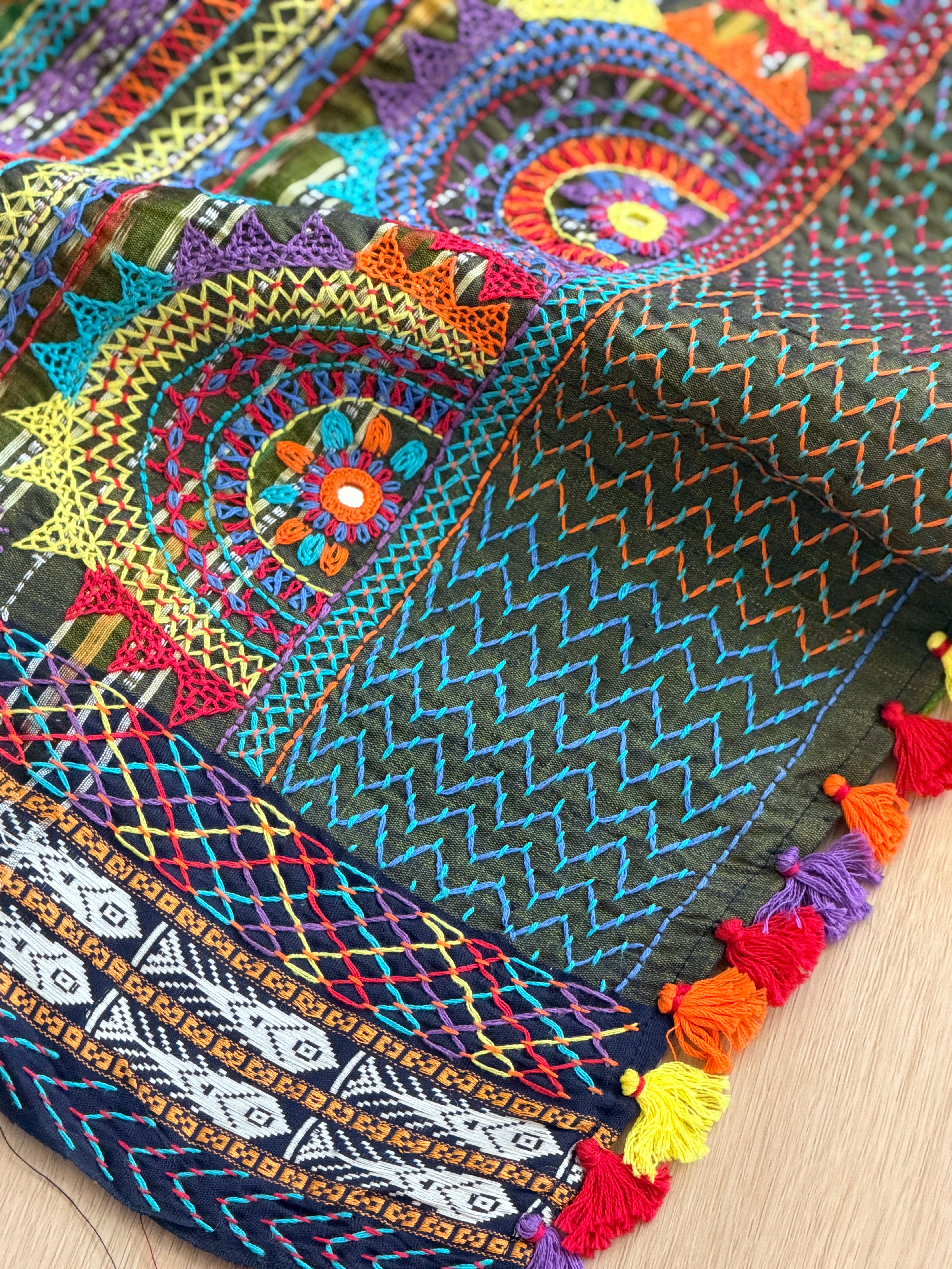 Lambani Hand Embroidered Raw Silk Saree