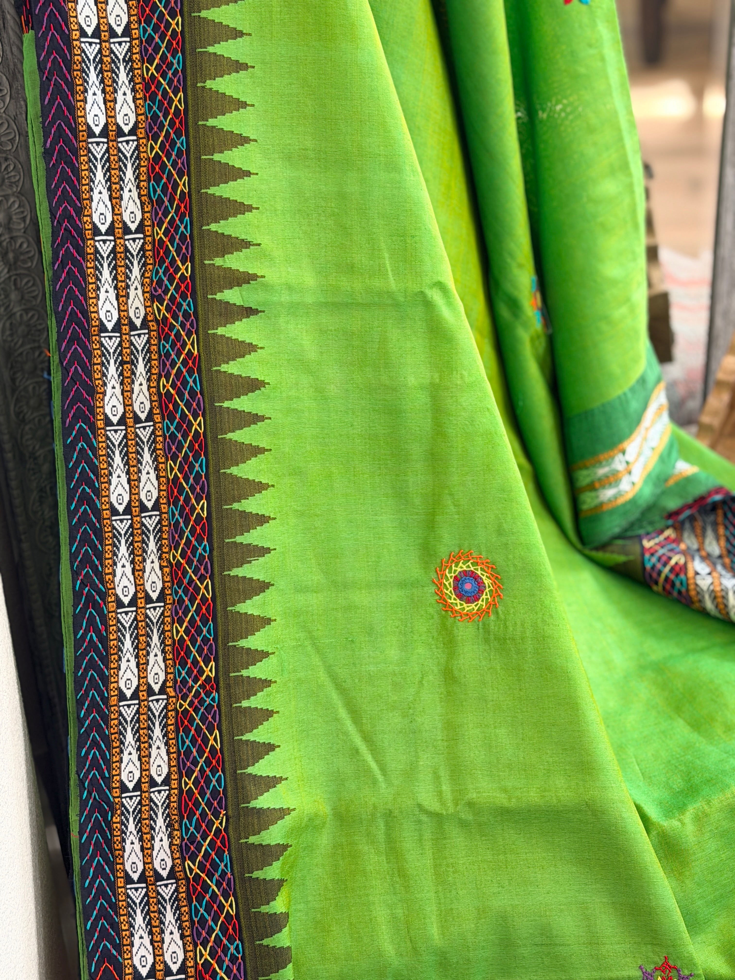 Lambani Hand Embroidered Raw Silk Saree
