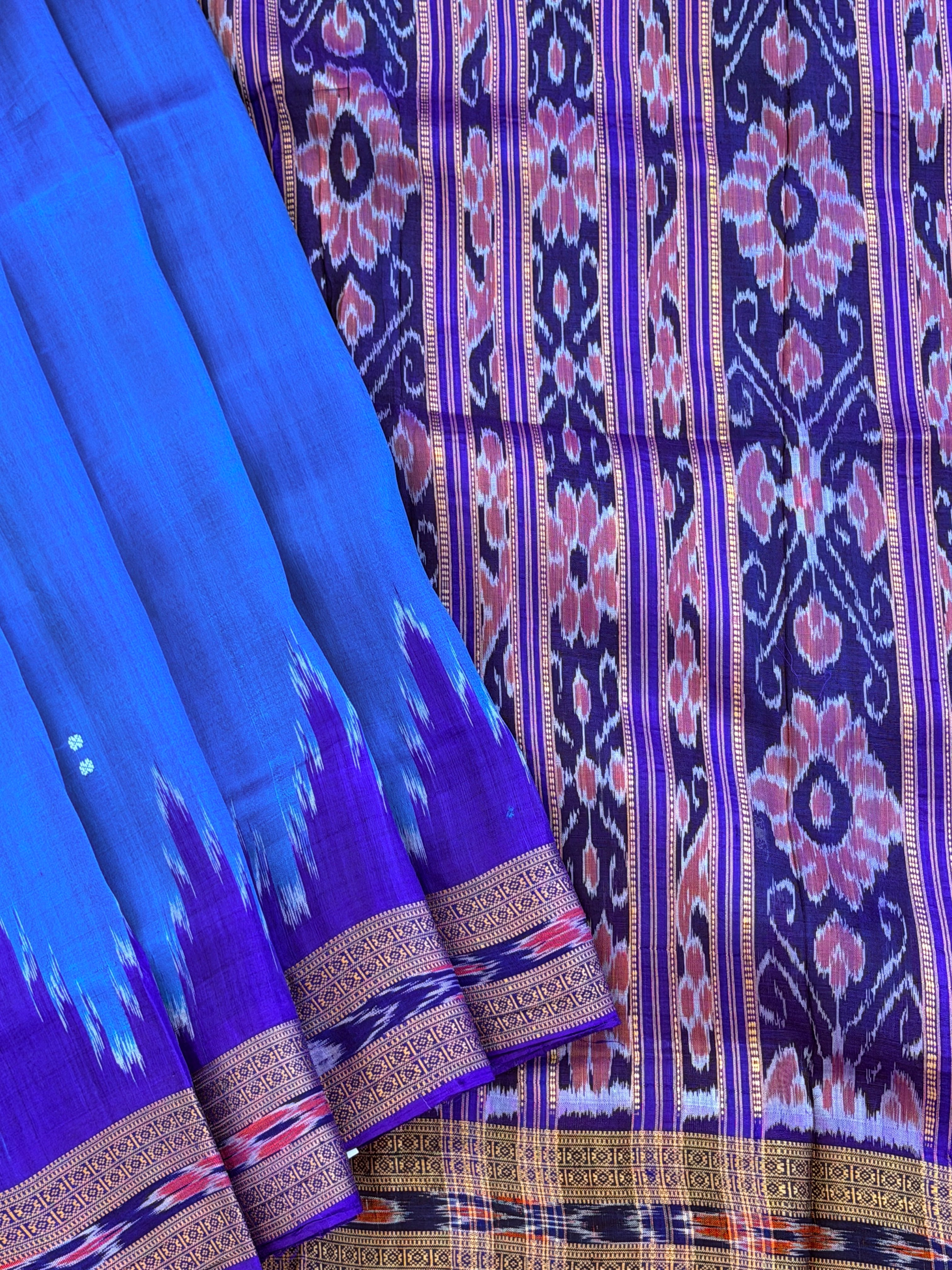 Khandua plain mini buti saree