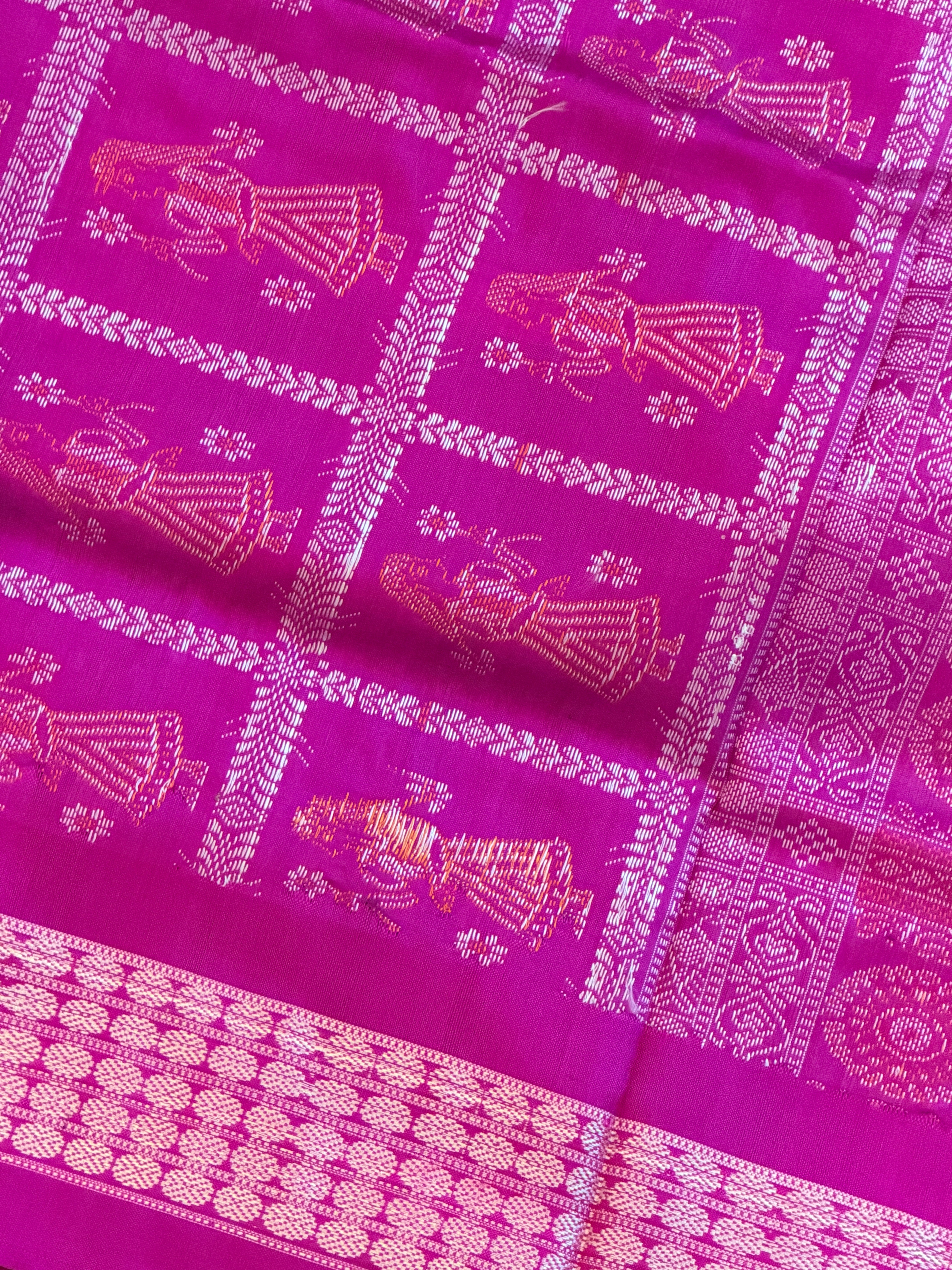 Purple Pure bomkai silk saree with bp