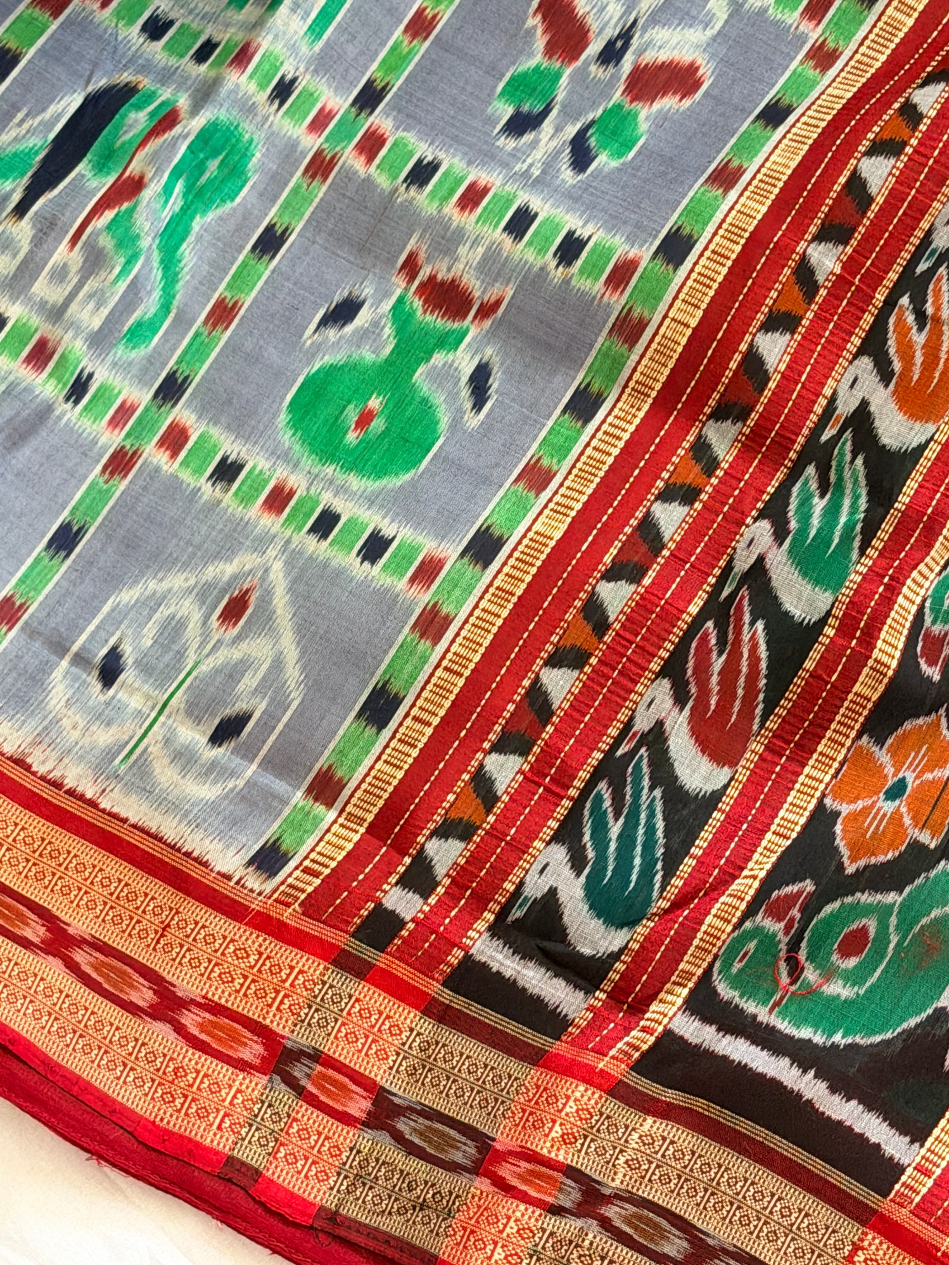 Grey Blue Nabhkothi Saree