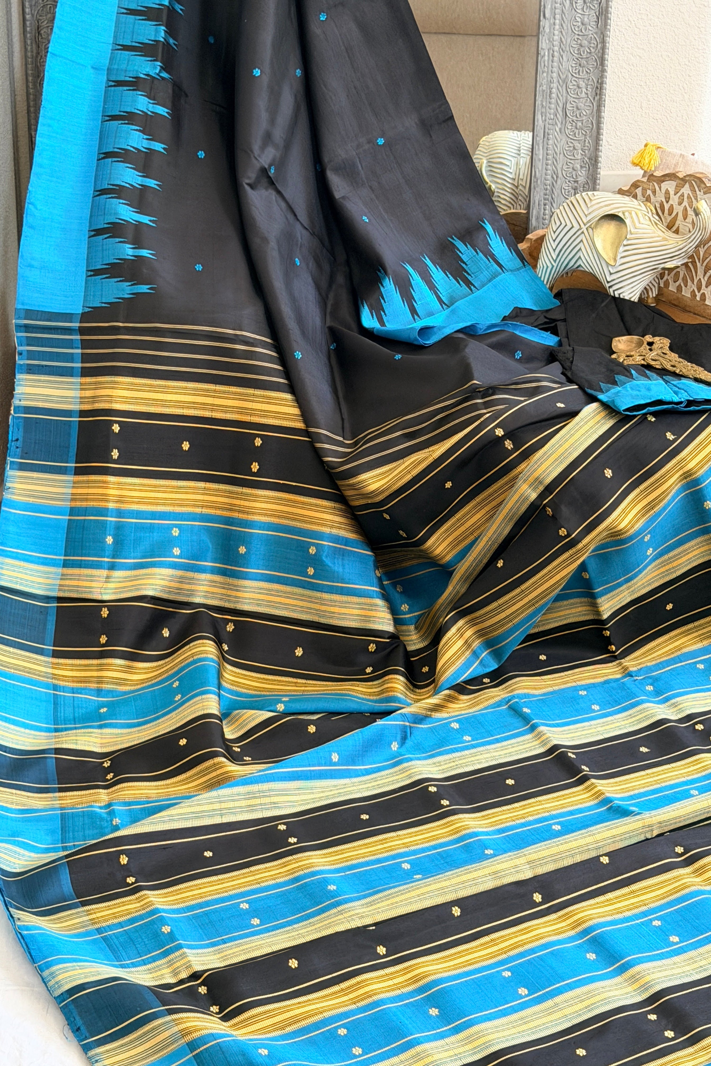 Berhampuri odisha pure silk double pallu saree