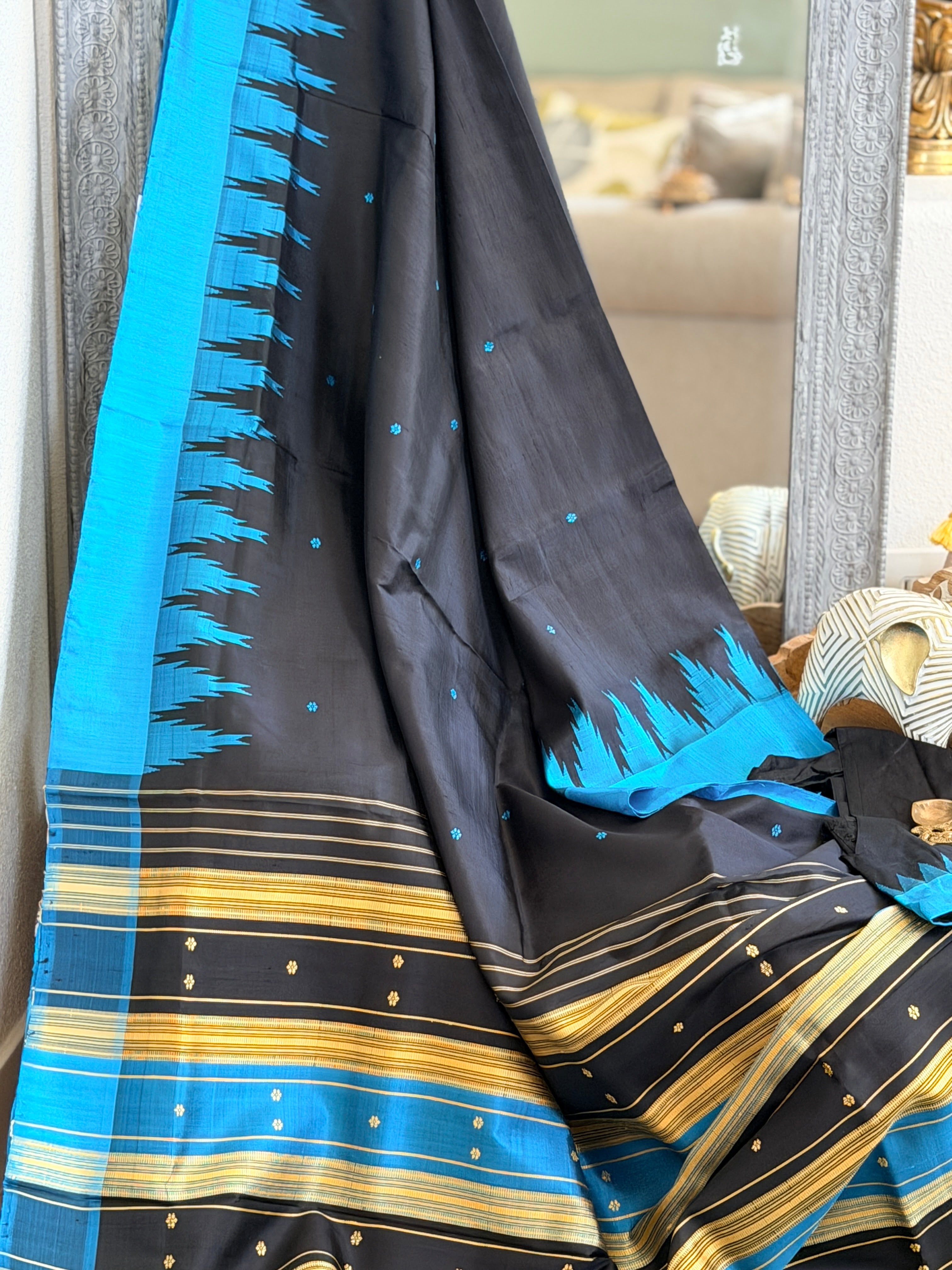 Berhampuri odisha pure silk double pallu saree