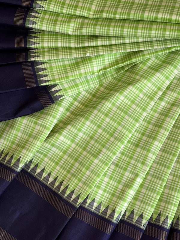 Kanjeevaram Handloom Pure Silk Kattam Saree