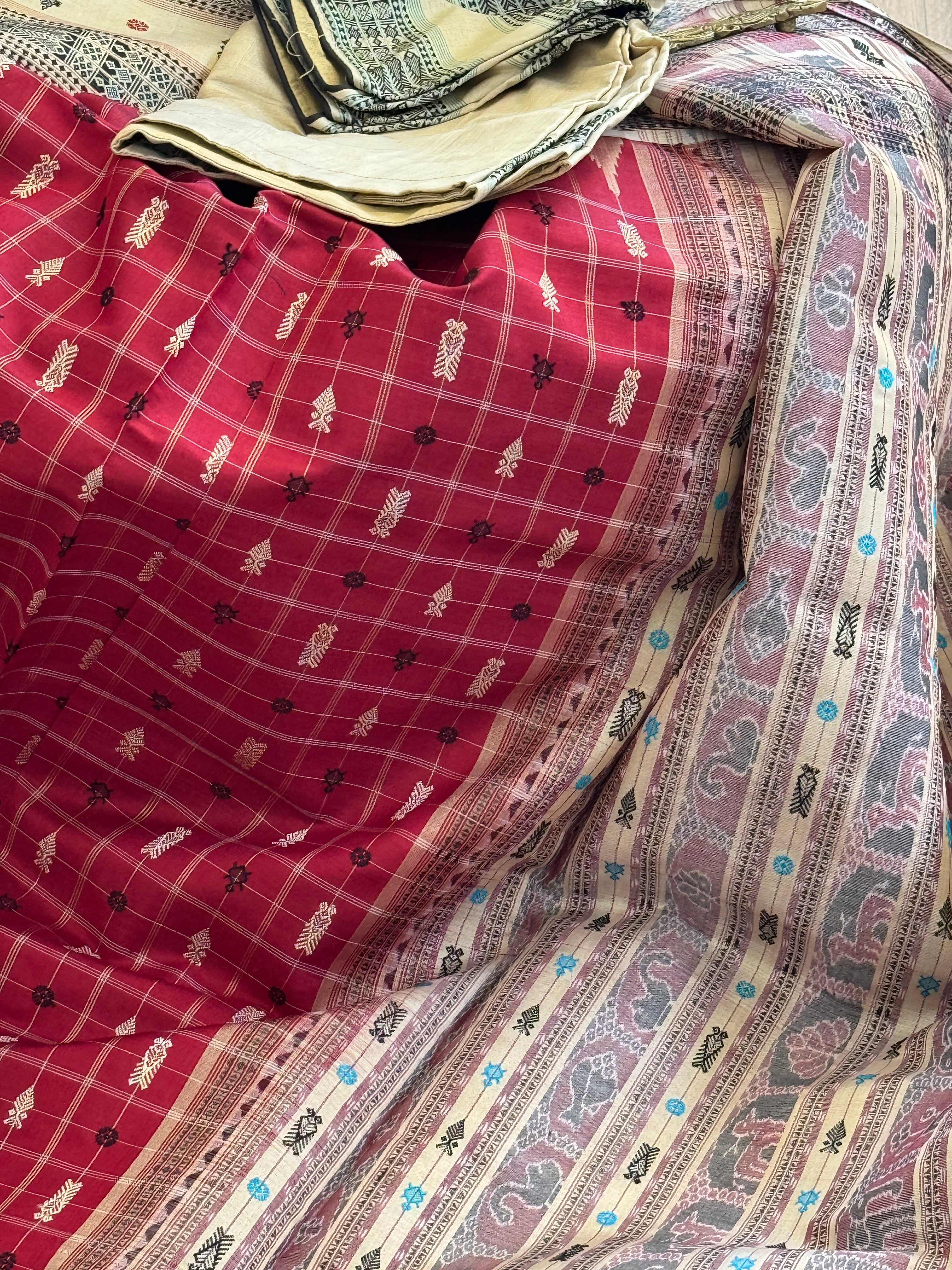 Odisha Hazar Butta Tussar Mulberry Silk Handloom Saree