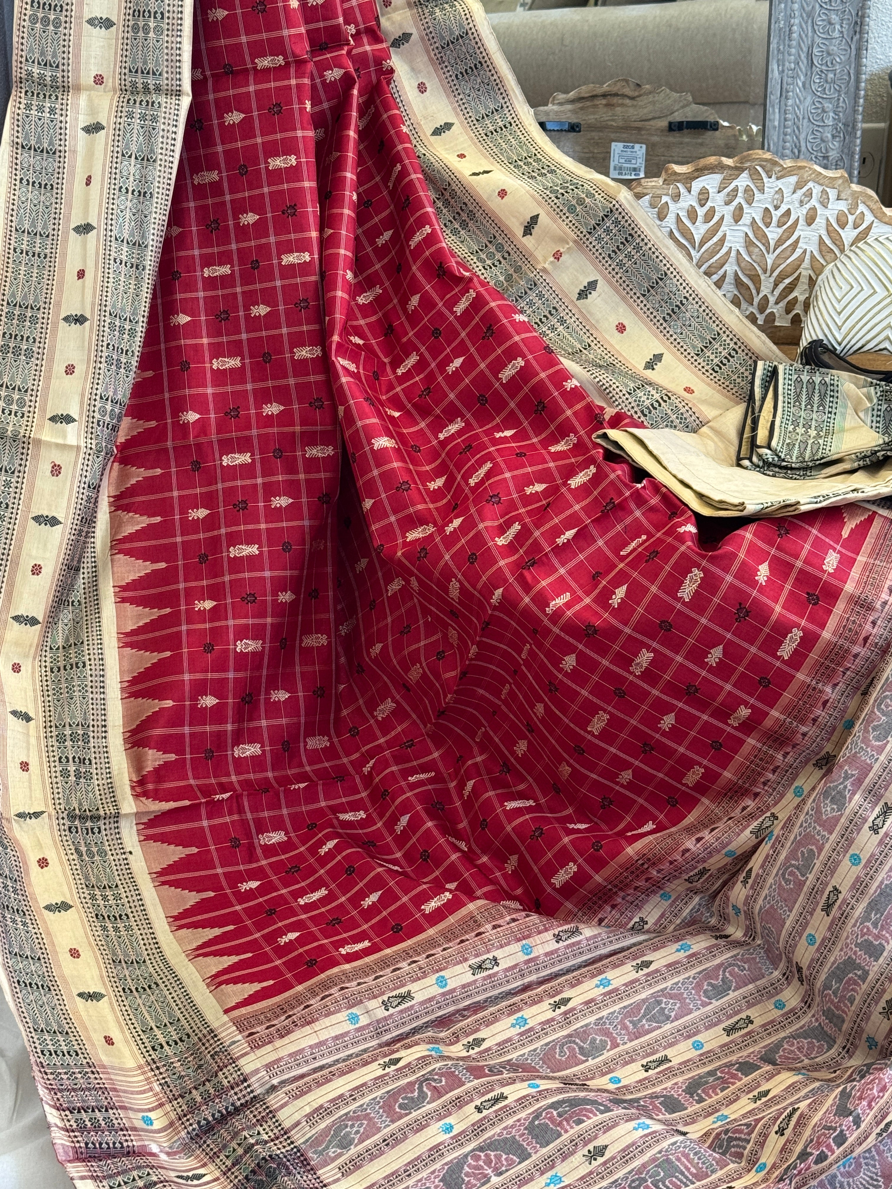 Odisha Hazar Butta Tussar Mulberry Silk Handloom Saree