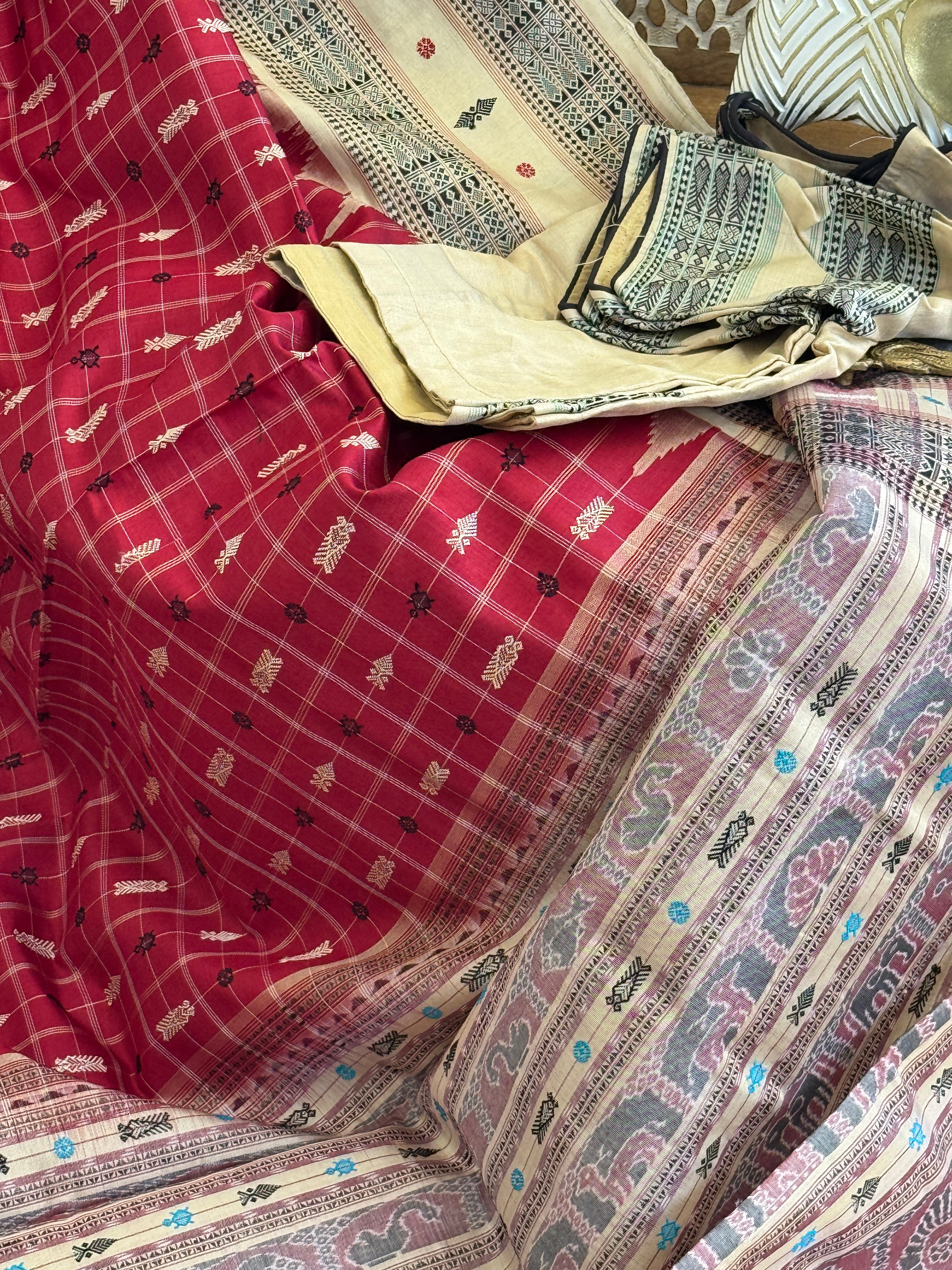 Odisha Hazar Butta Tussar Mulberry Silk Handloom Saree