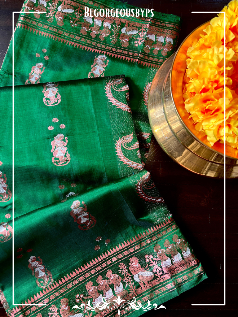 Pure Silk Baluchari Green
