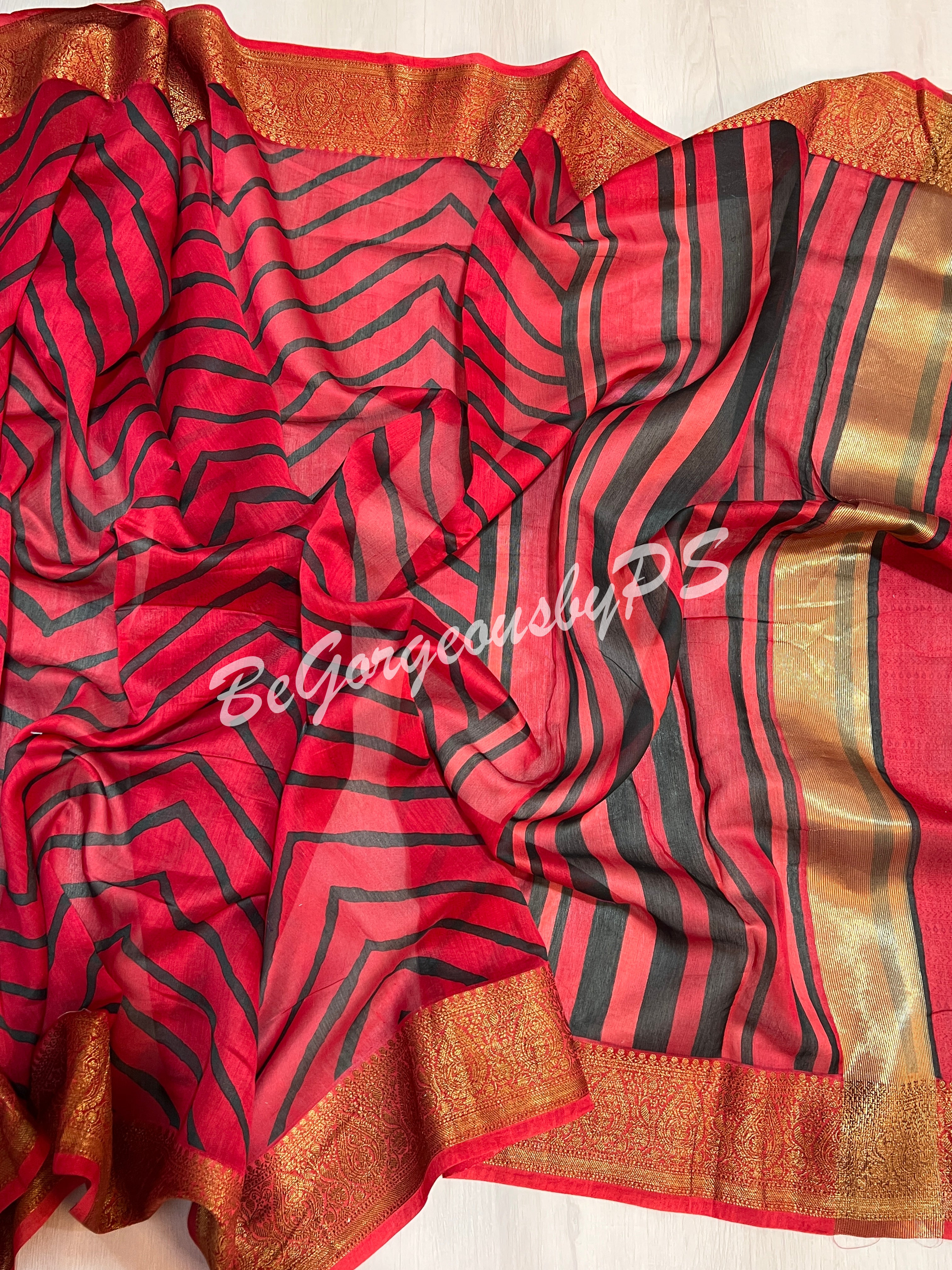 CHANDERI PRINTED RED