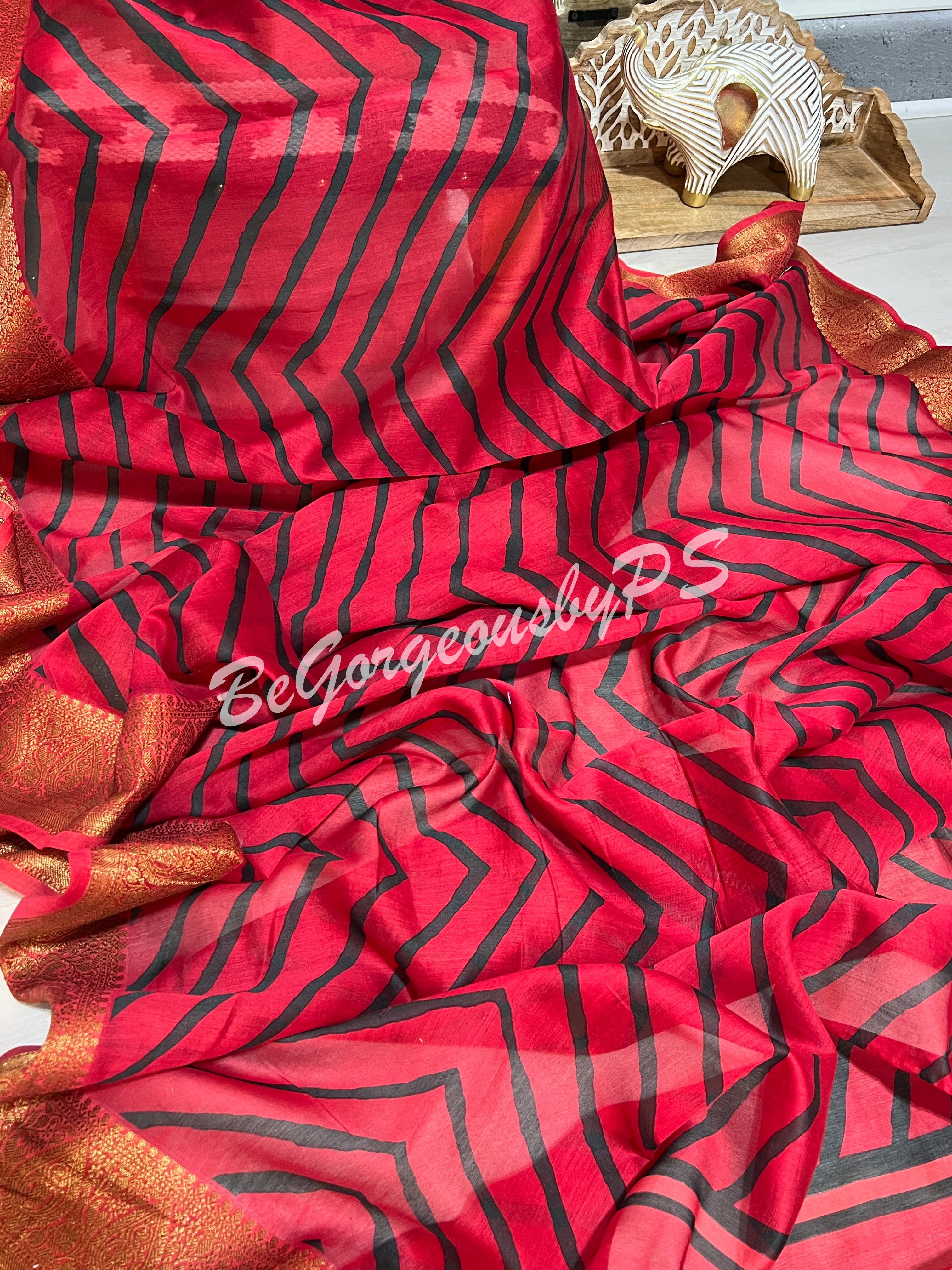 CHANDERI PRINTED RED