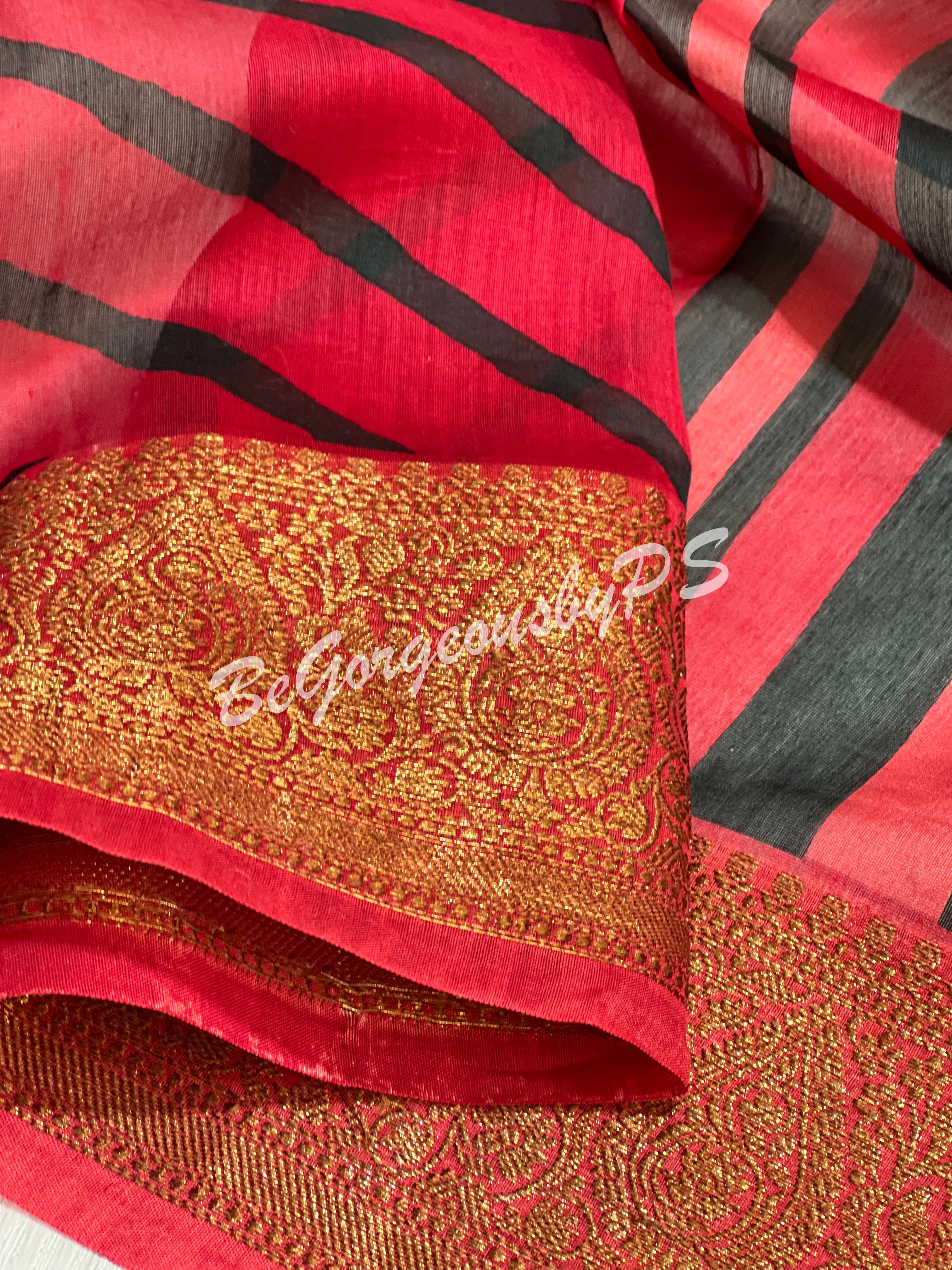 CHANDERI PRINTED RED