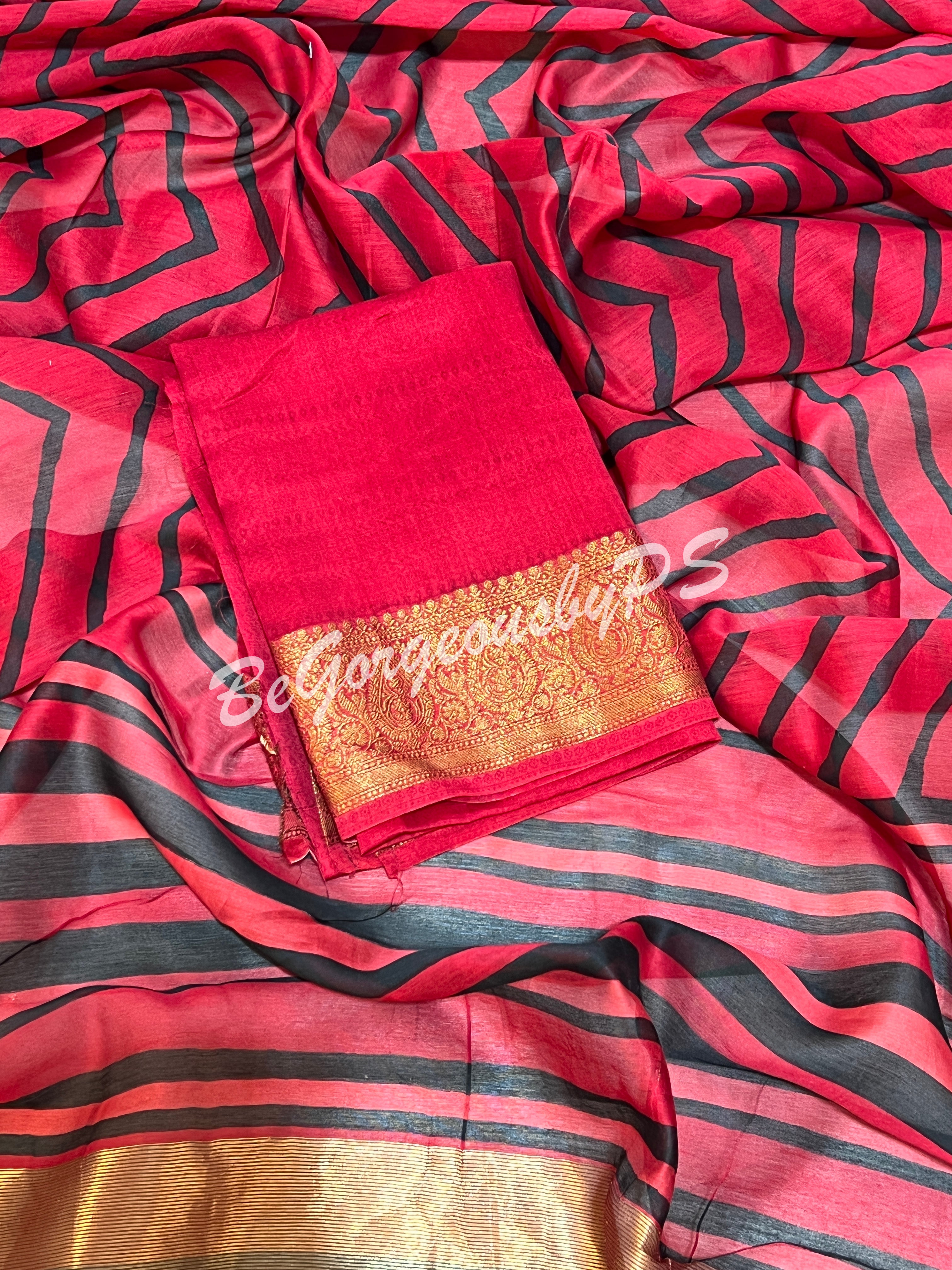 CHANDERI PRINTED RED