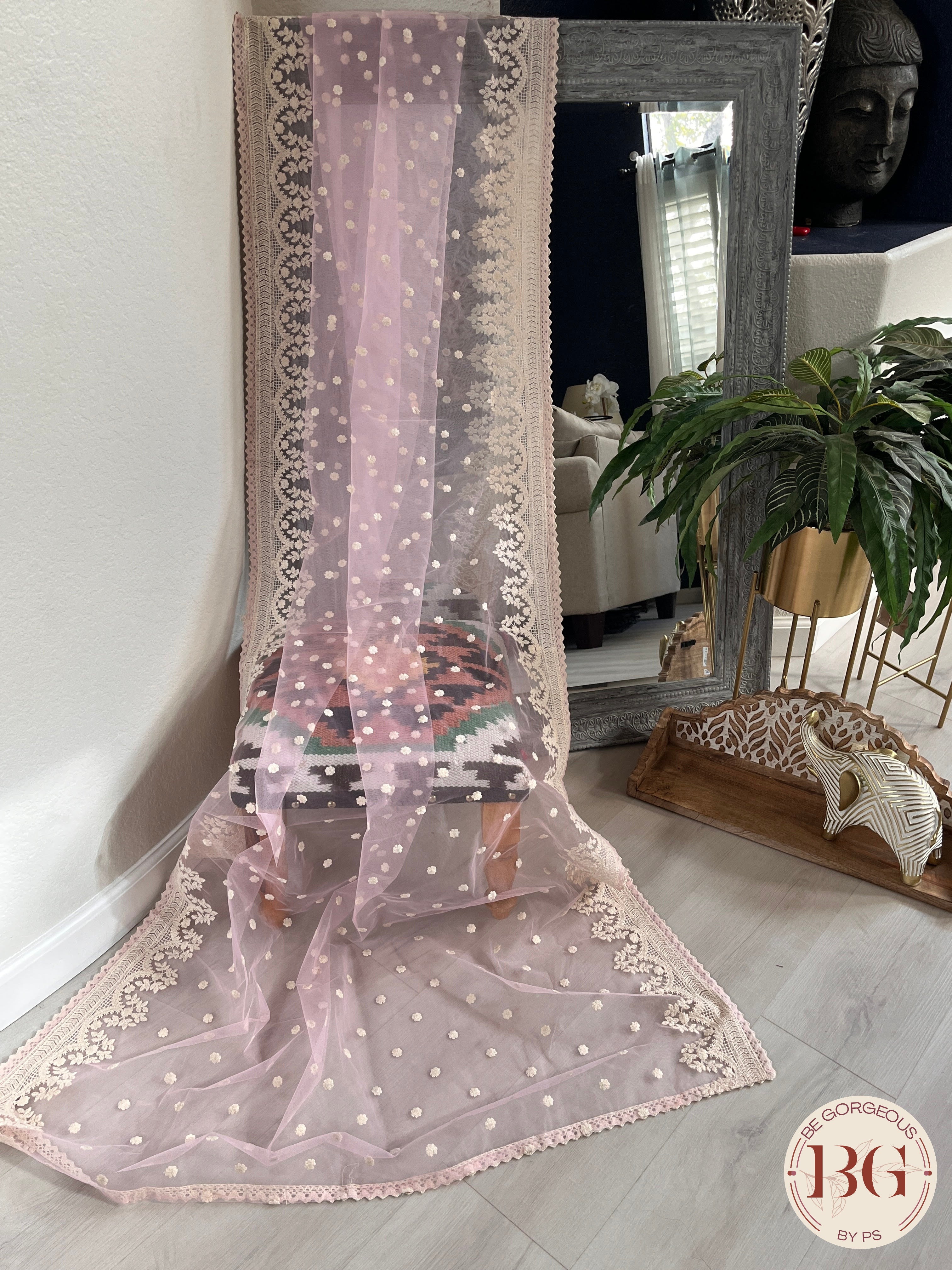 DUPATTA NET CHIKANKARI - 19