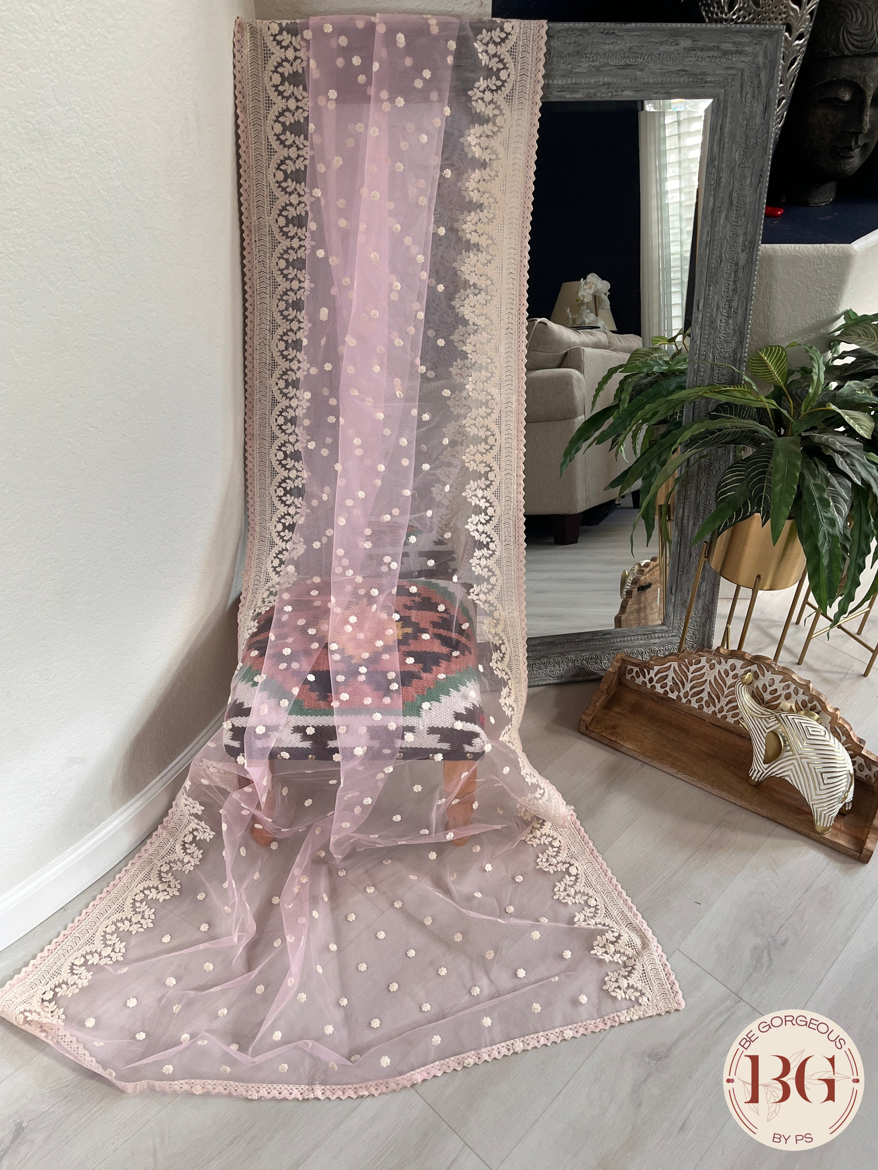 DUPATTA NET CHIKANKARI - 19