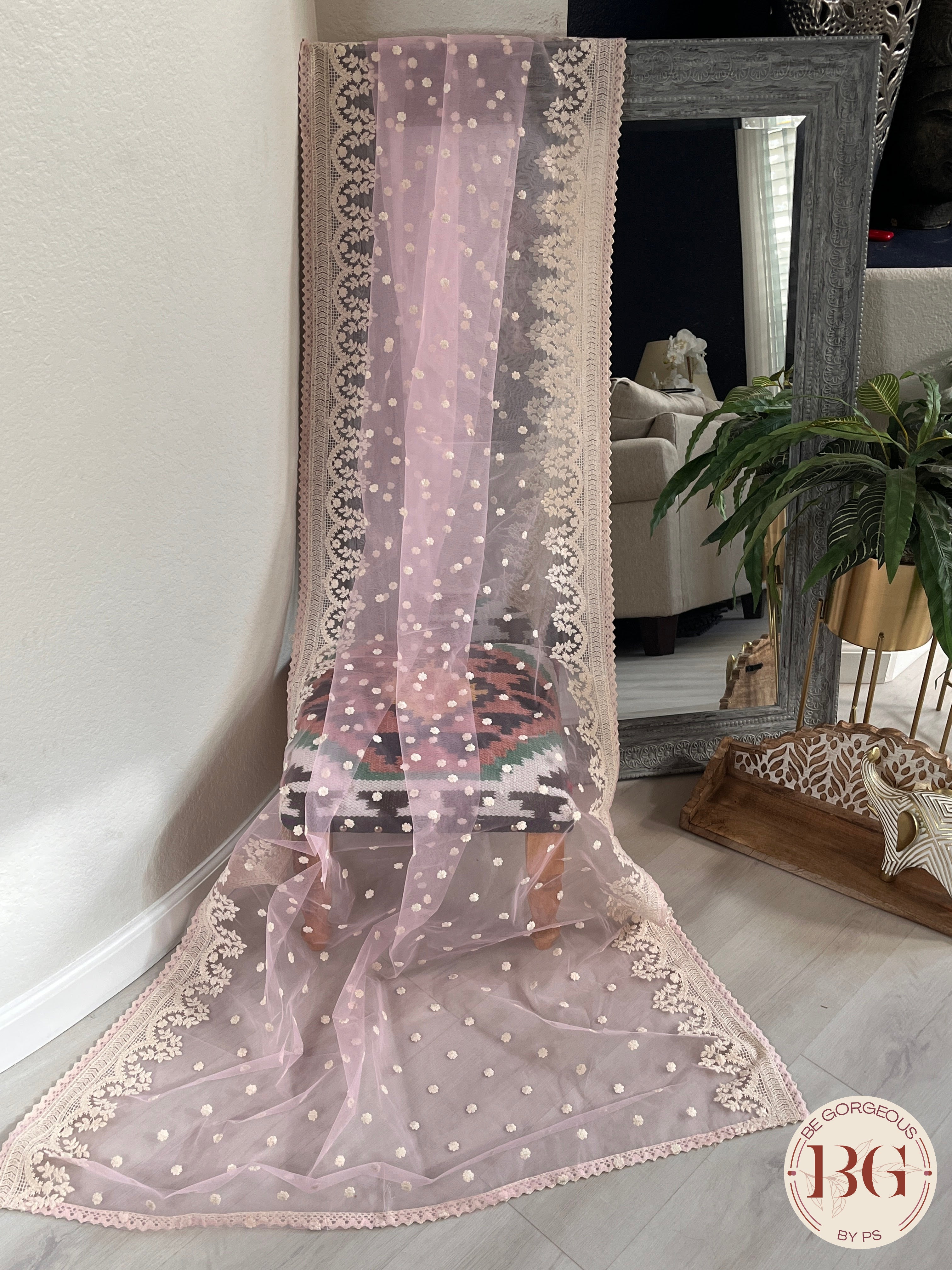 DUPATTA NET CHIKANKARI - 19