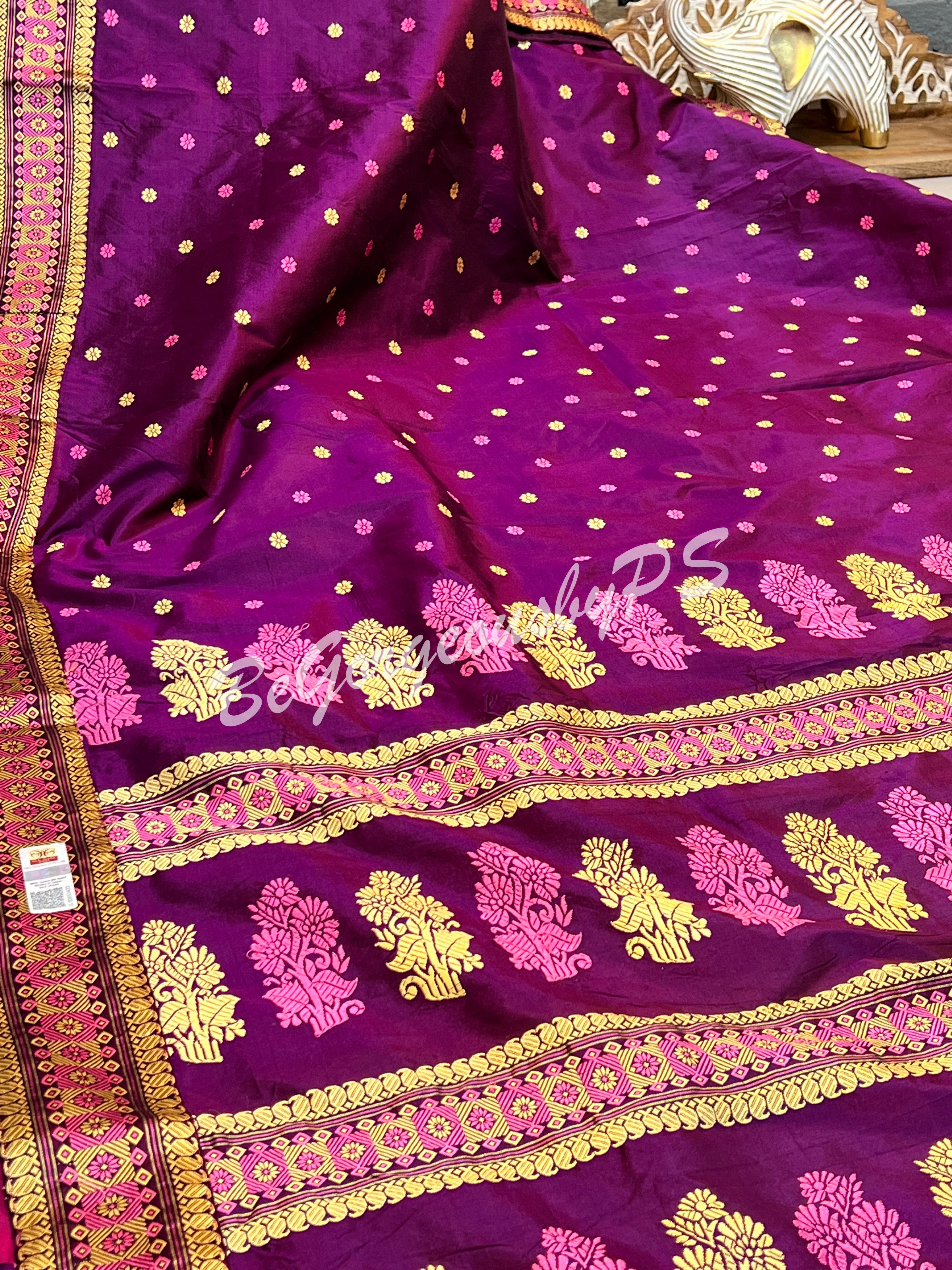 ASSAM SILK PURPLE SAREE