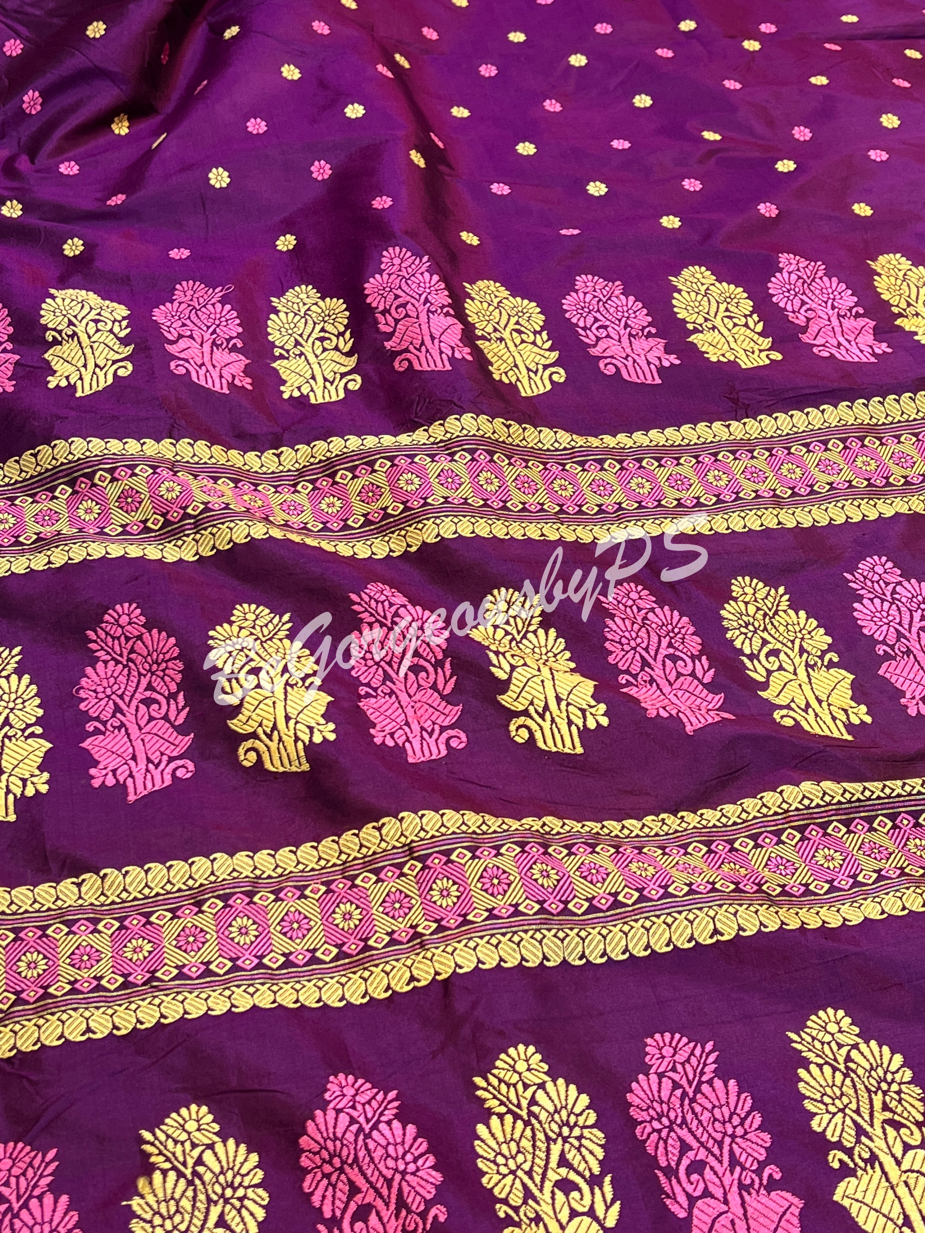 ASSAM SILK PURPLE SAREE