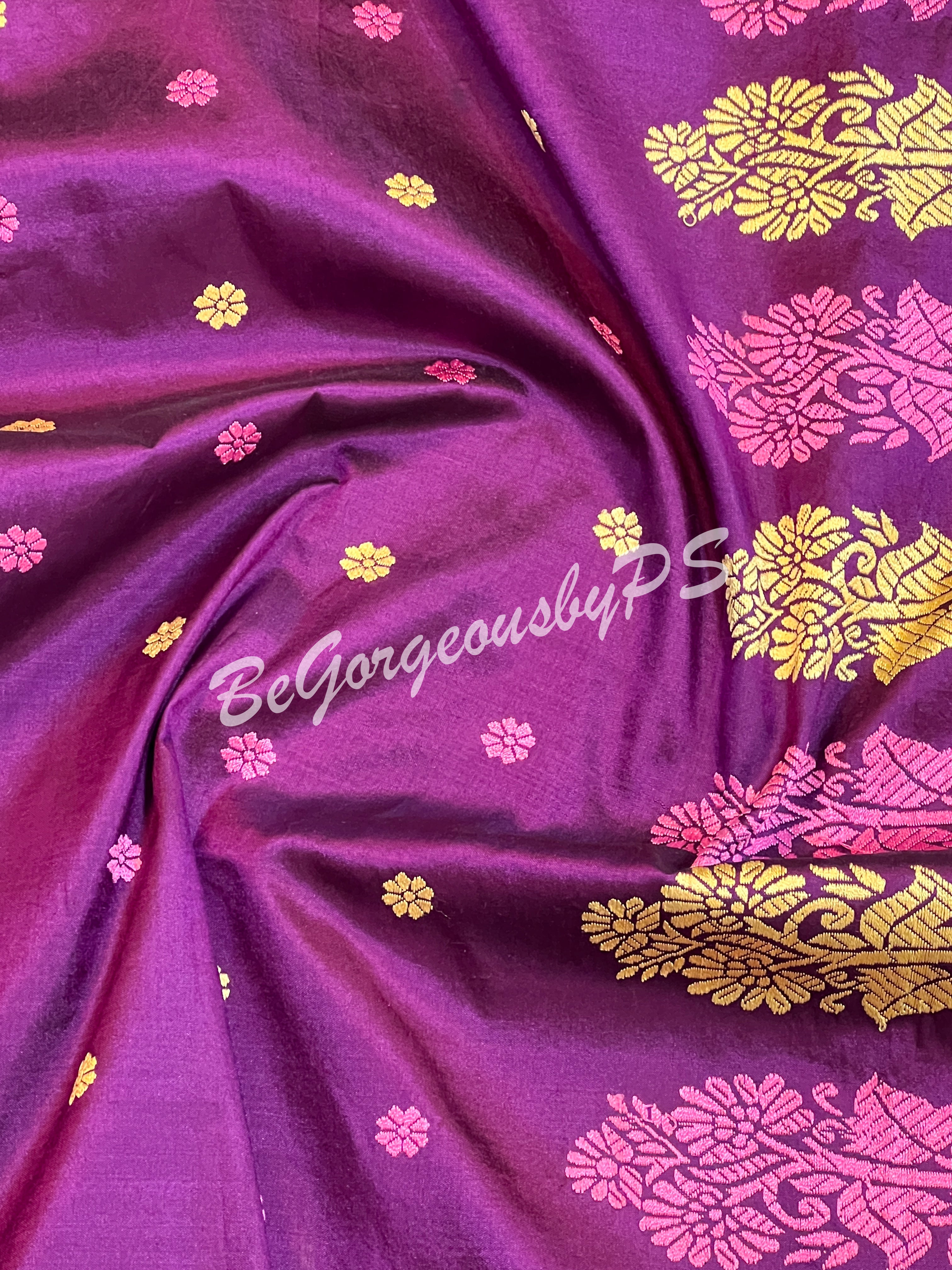 ASSAM SILK PURPLE SAREE