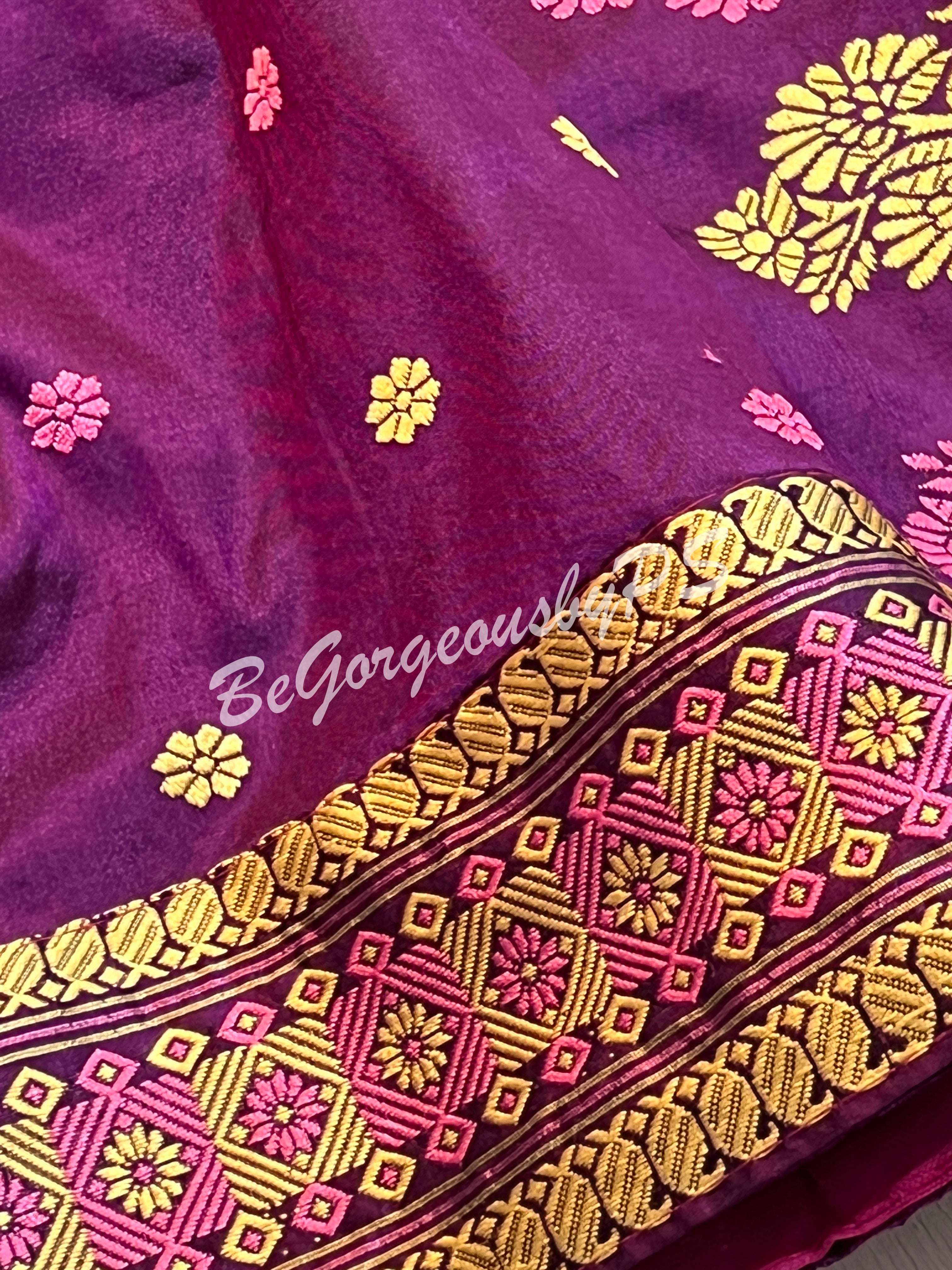 ASSAM SILK PURPLE SAREE