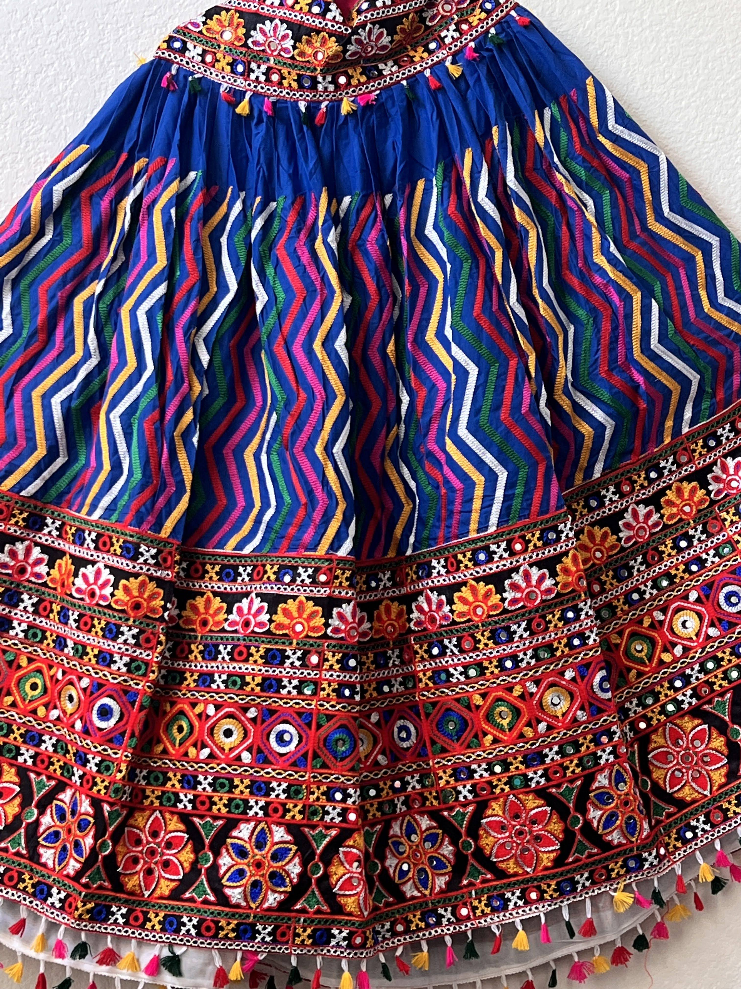 NAVRATRI LEHENGA STRIPES BLUE LE-NAV-STR-BL315