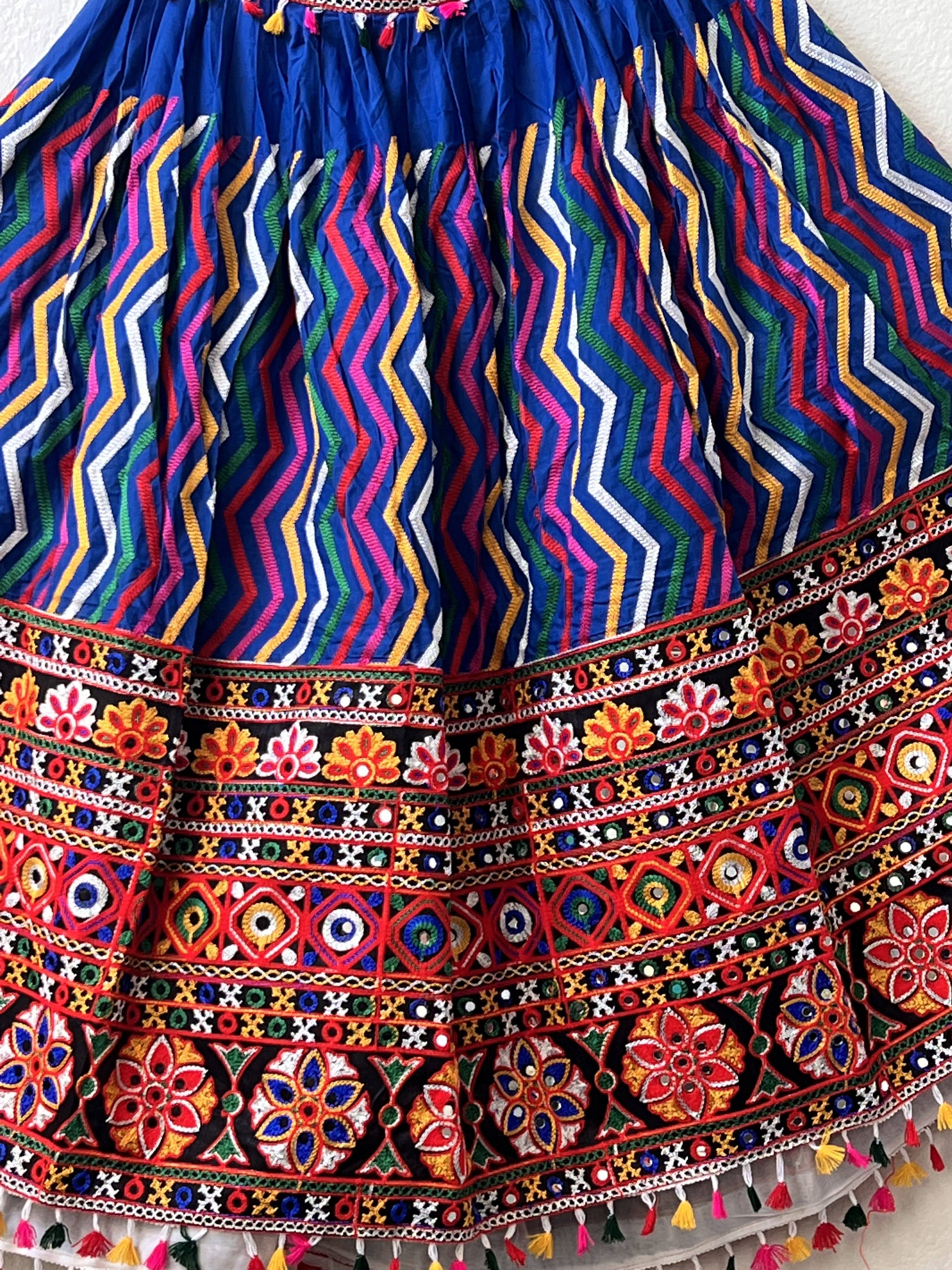 NAVRATRI LEHENGA STRIPES BLUE LE-NAV-STR-BL315