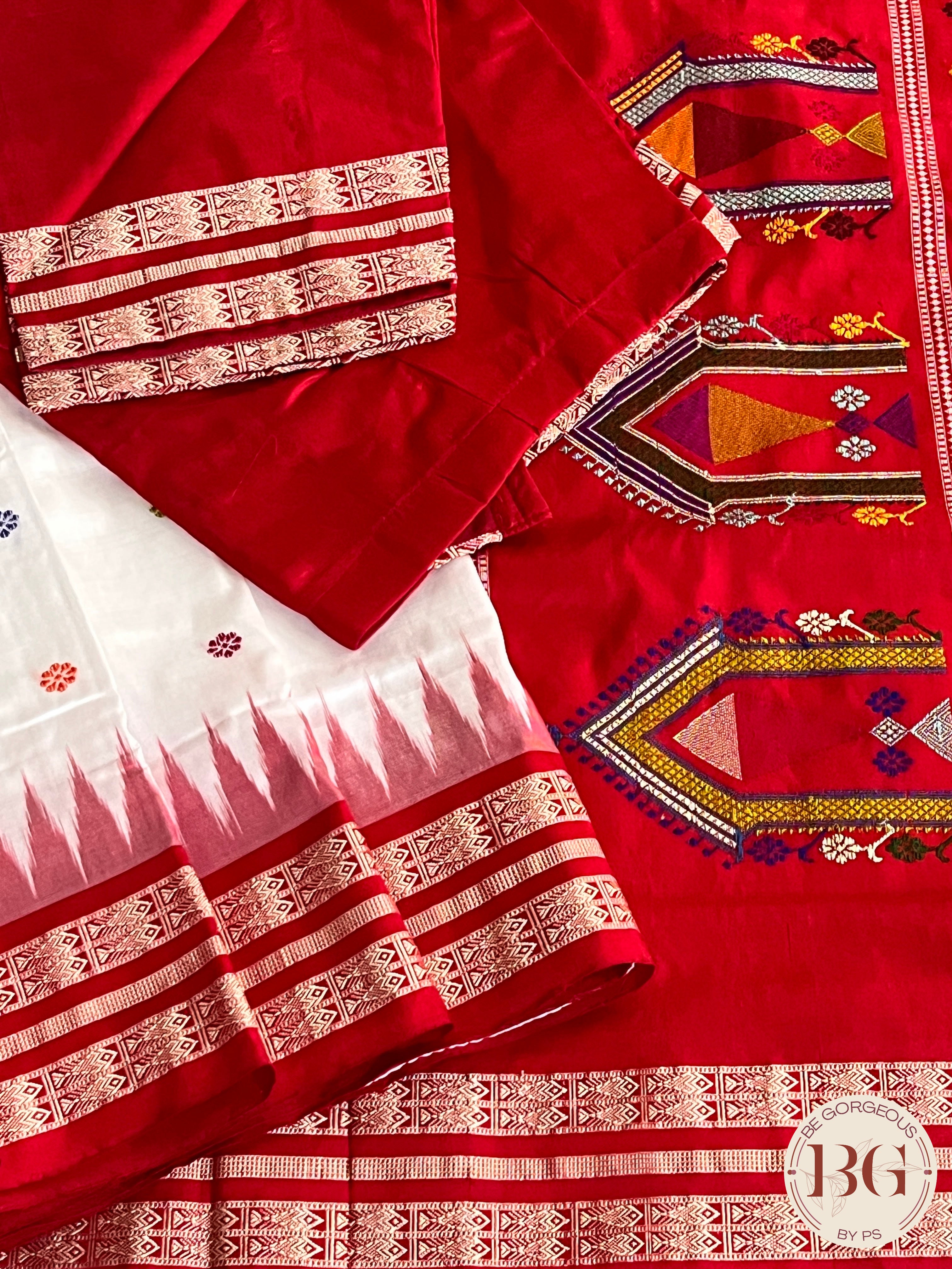 Dolabedi silk sambalpuri premium saree color - white