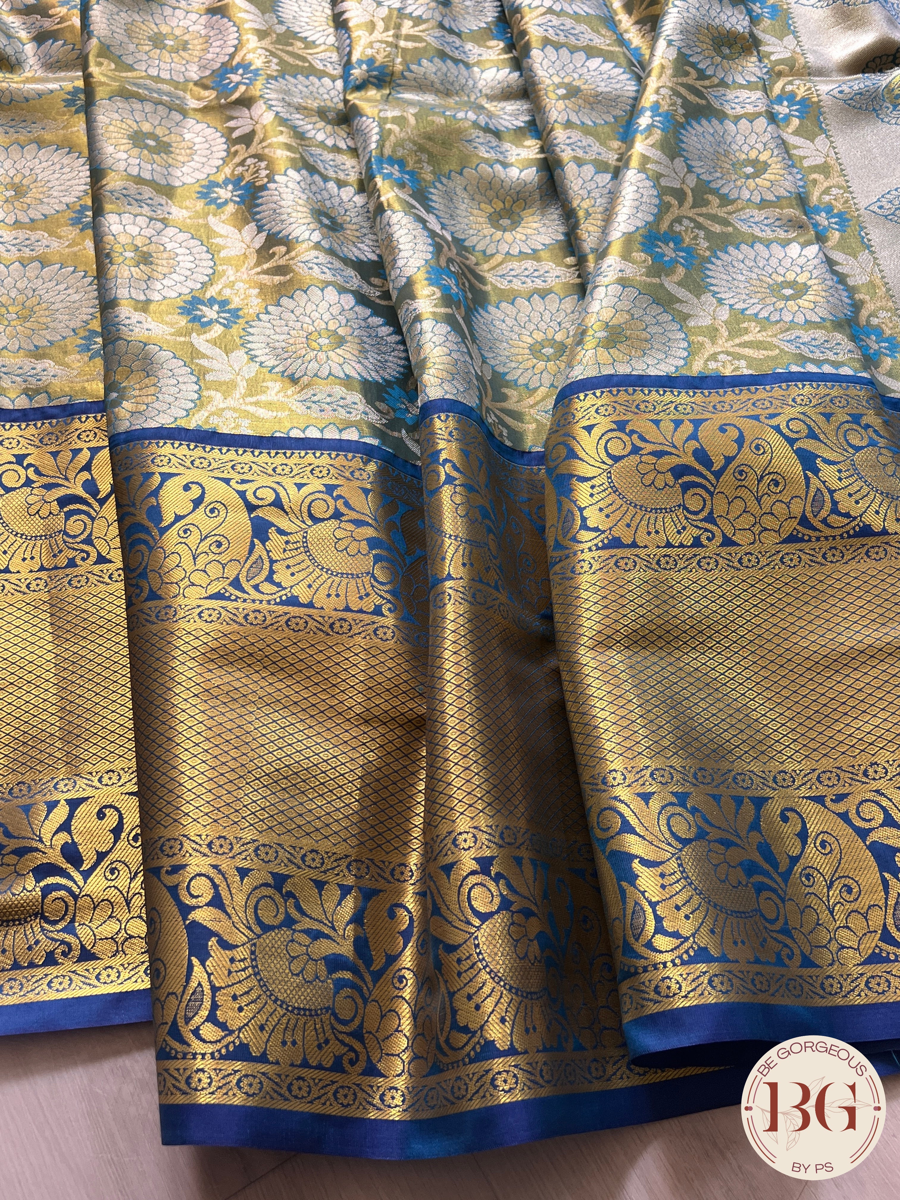 KANJEEVARAM TISSUE SAREE BLUE SA-KAN-TIS-BL396