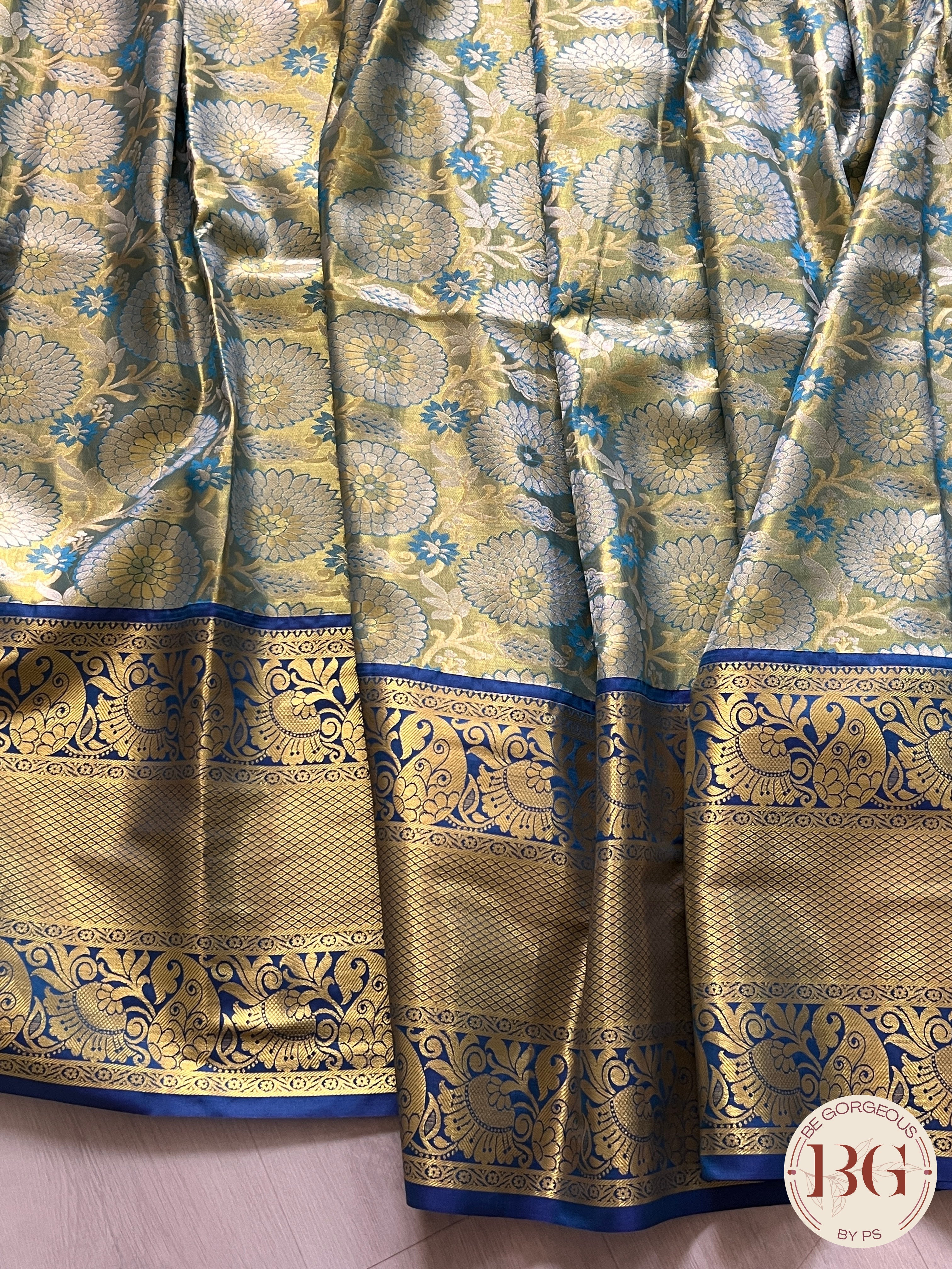 KANJEEVARAM TISSUE SAREE BLUE SA-KAN-TIS-BL396